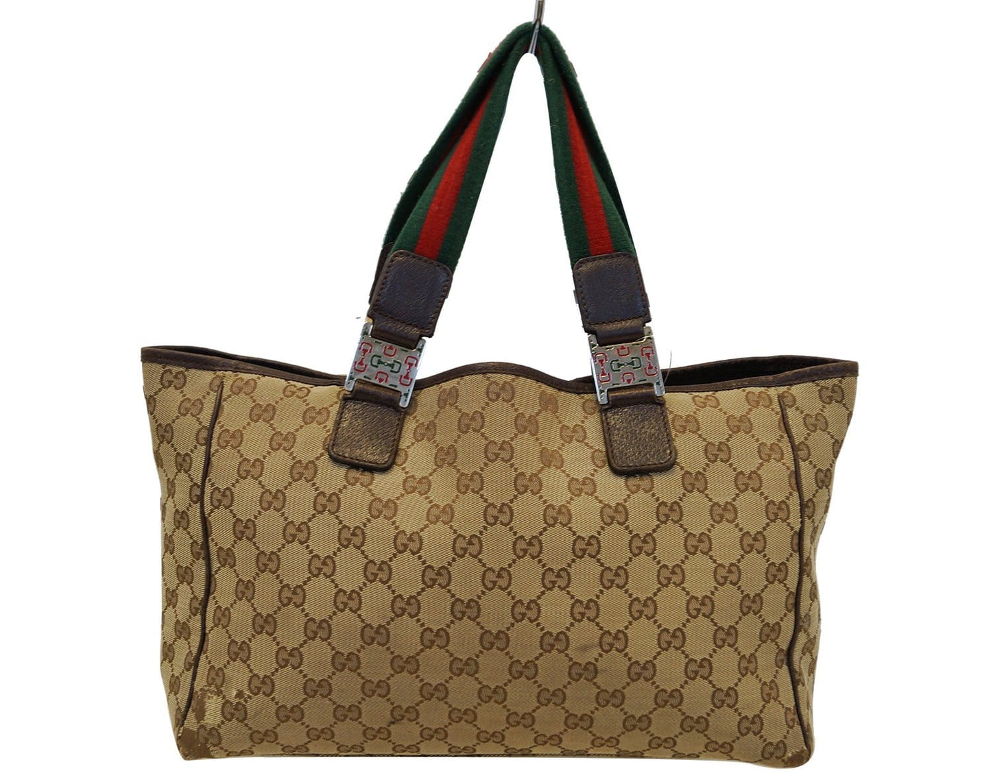 Gucci Ebony Signature Tote Bag Canvas Beige