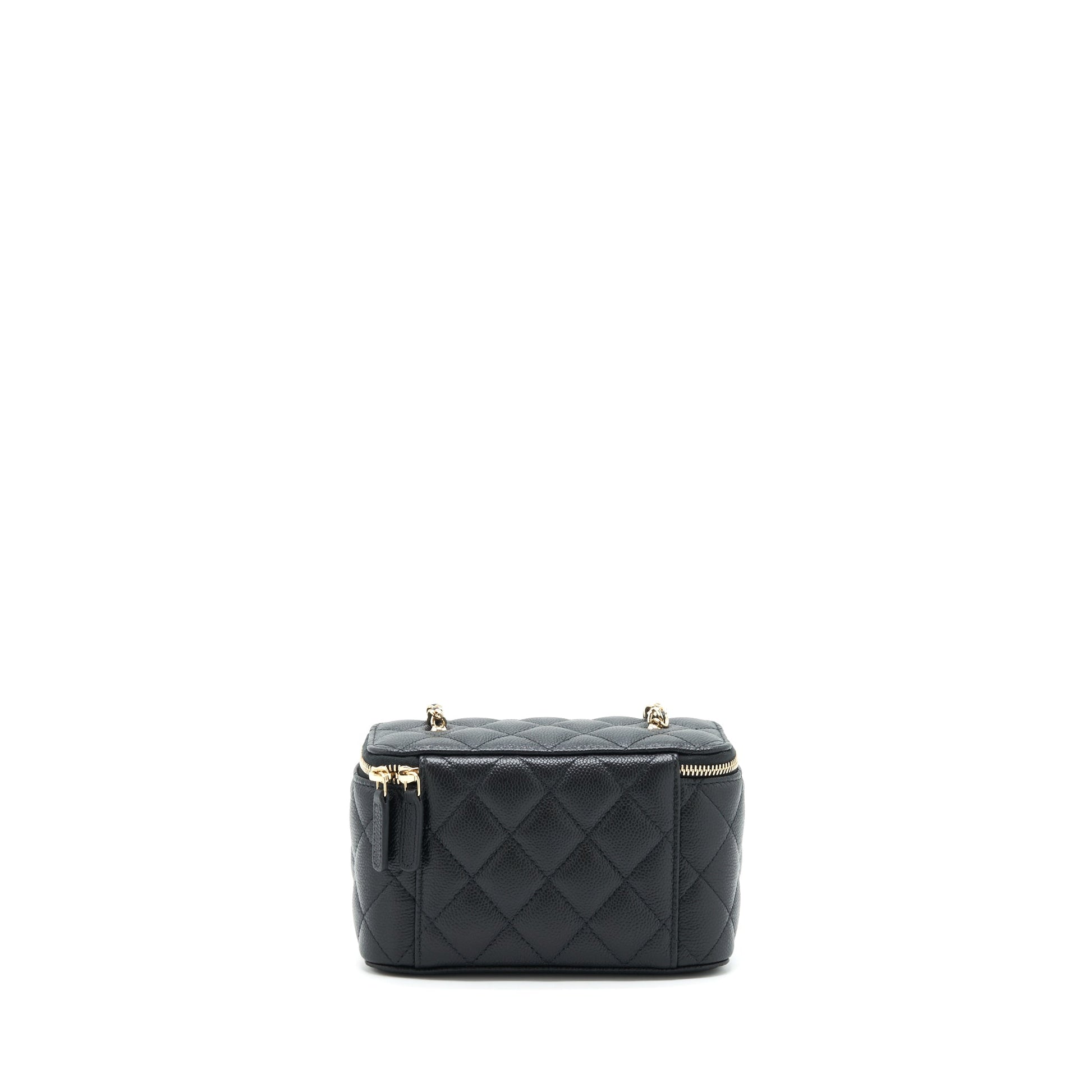 Chanel 22P Long Vanity Logo On Caviar Black Handbag