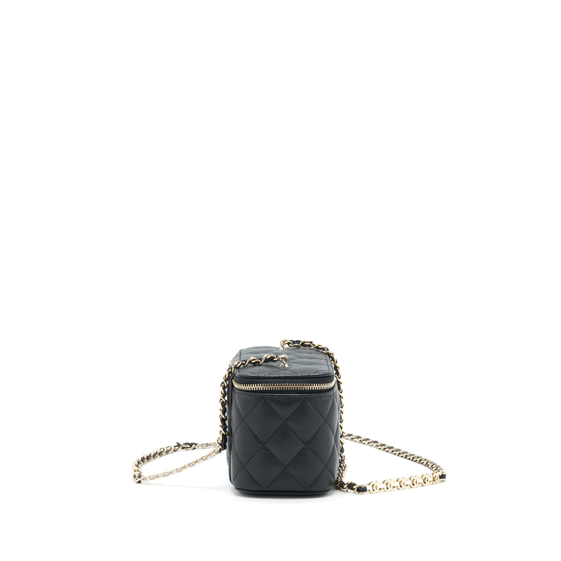 Chanel 22P Long Vanity Logo On Caviar Black Handbag