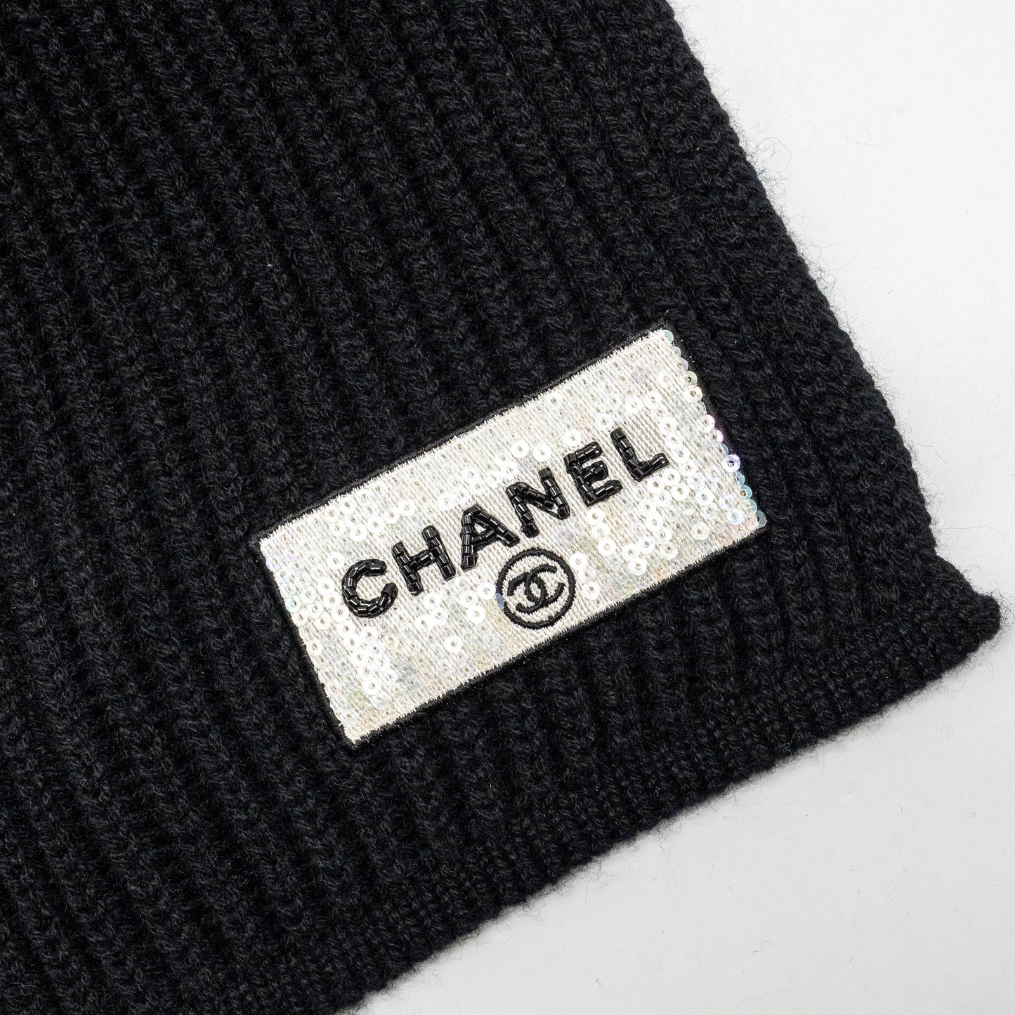Chanel Letter CC Logo Scarf Cashmere Black