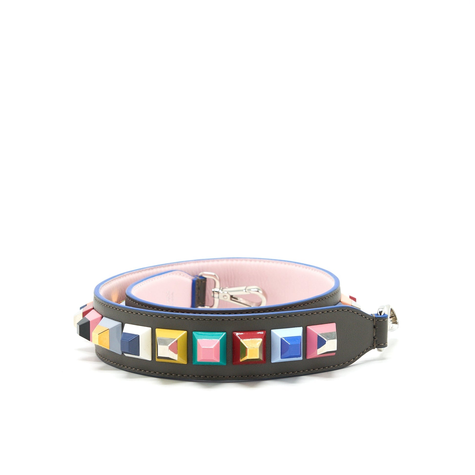 Fendi Studded Purse Strap Multicolour Leather Travel Bag
