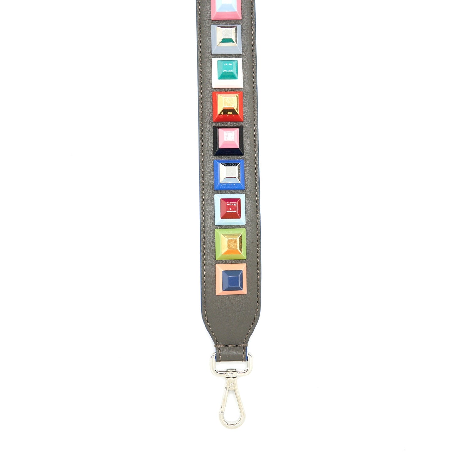 Fendi Studded Purse Strap Multicolour Leather Travel Bag