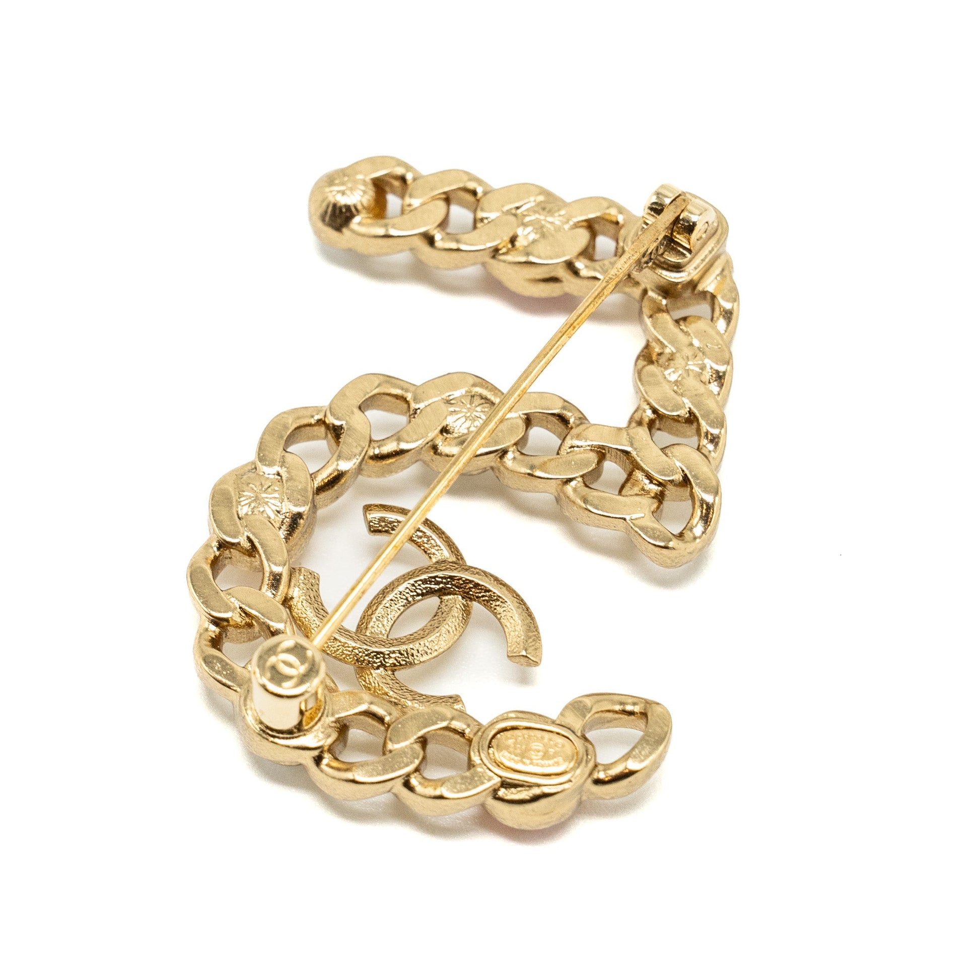 Chanel No 5 CC Logo Brooch Pearl Multicolour Gold Handbag