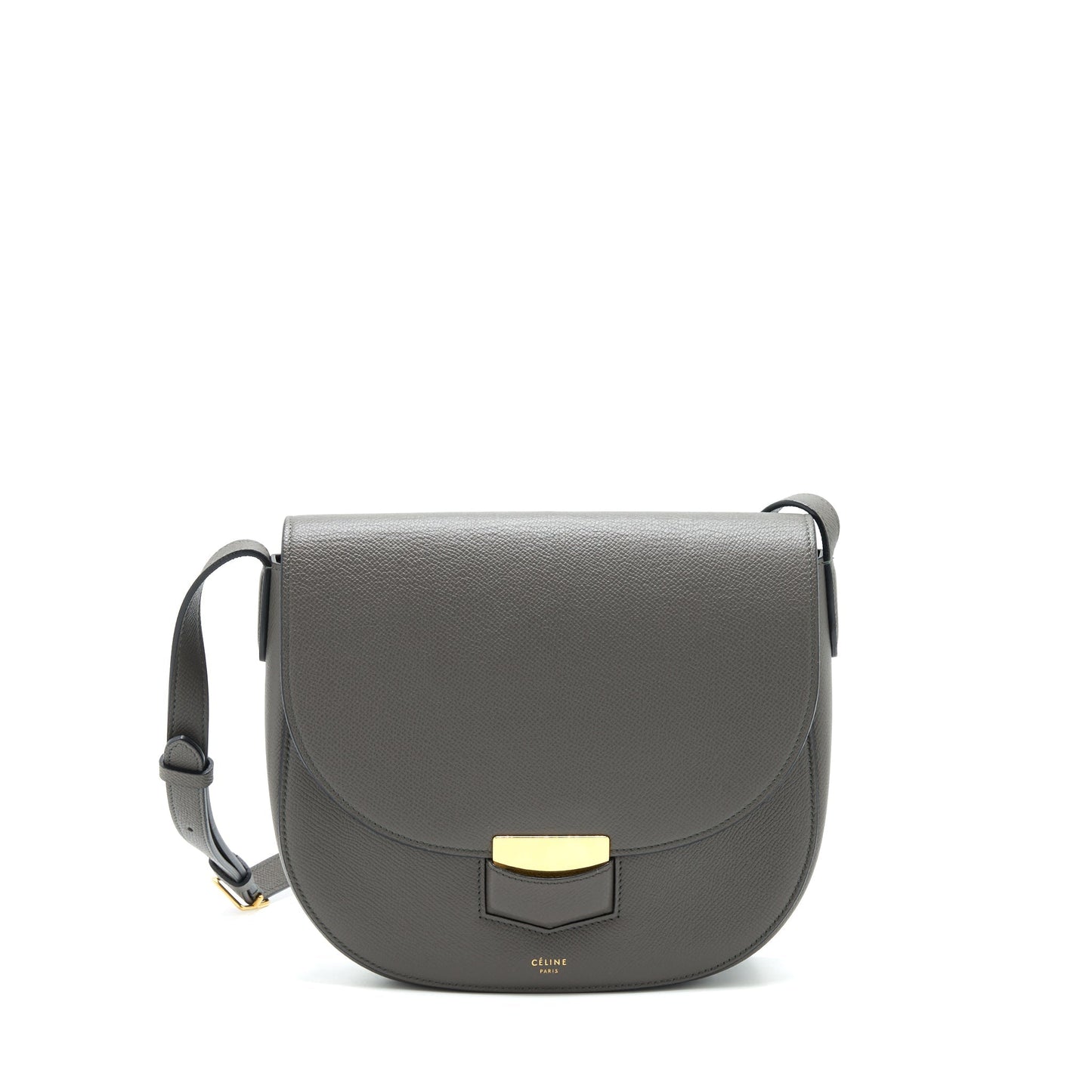Luxury Trotteur Bag Grained Calfskin Grey Large Travel Bag