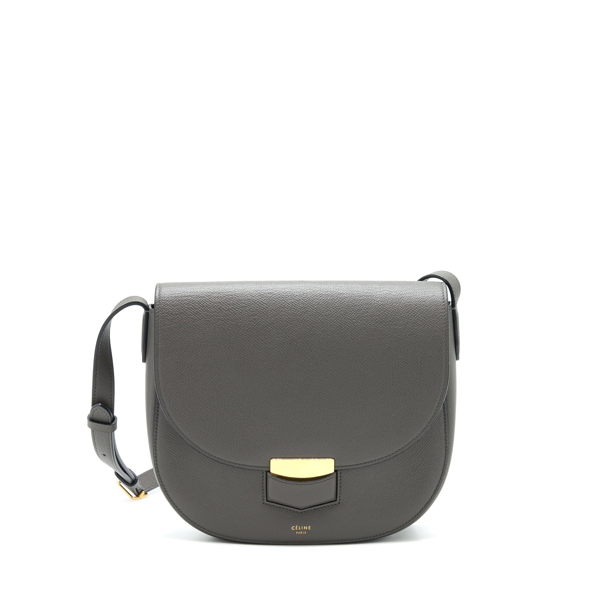 Luxury Trotteur Bag Grained Calfskin Grey Large Travel Bag