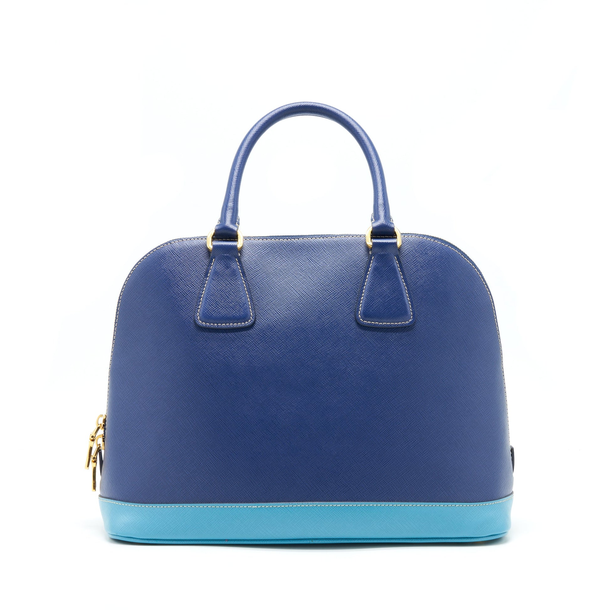 Prada Saffiano Lux Bi Colour Promenade Done Tote Blue Tote Bag
