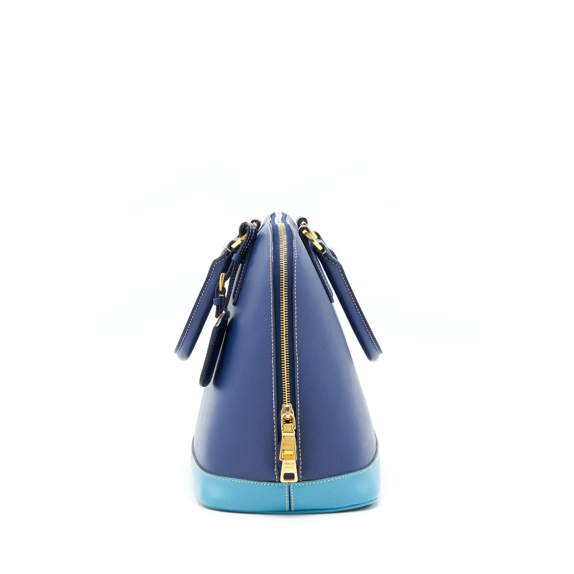 Prada Saffiano Lux Bi Colour Promenade Done Tote Blue Tote Bag