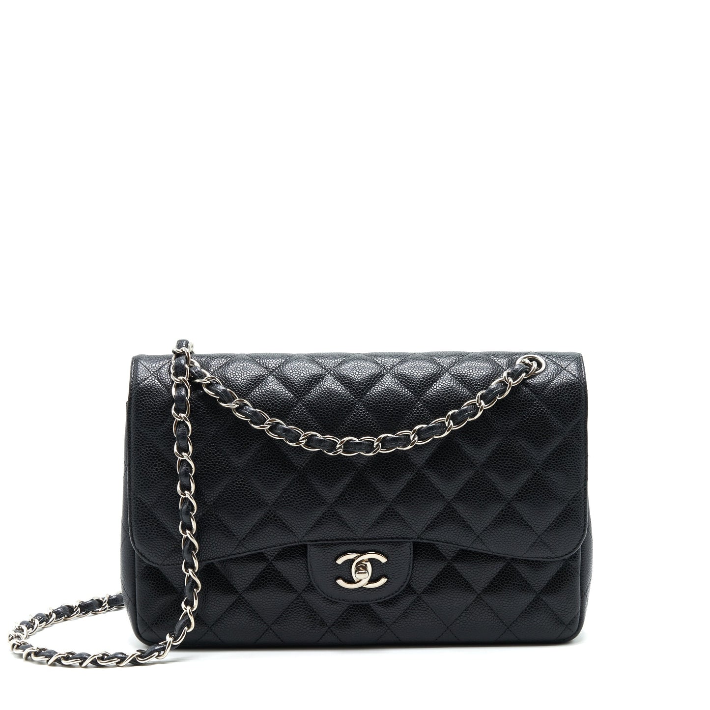 Chanel Jumbo Classic Flap Caviar SHW Black Shoulder Bag