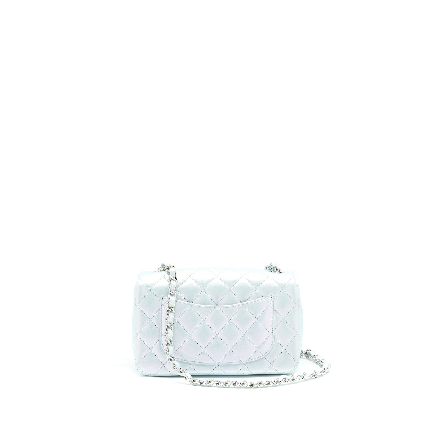 Chanel 21K Iridescent Baby Rectangular SHW Blue Mini Bag