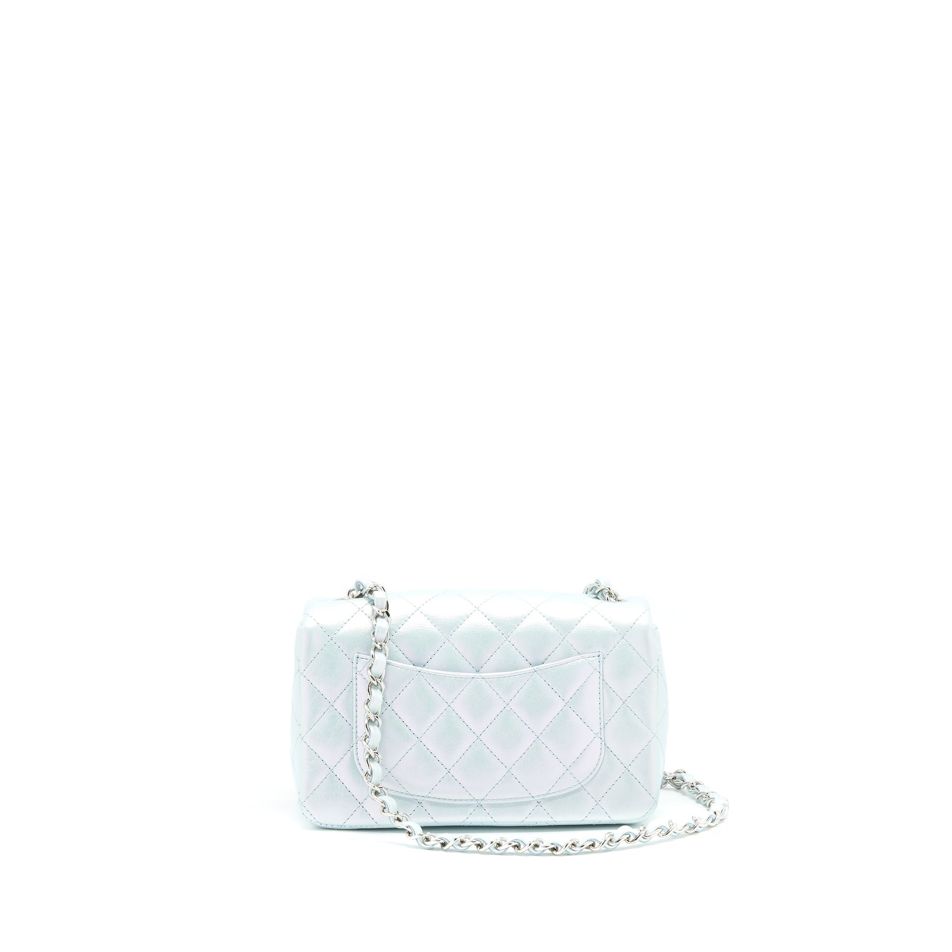 Chanel 21K Iridescent Baby Rectangular SHW Blue Mini Bag