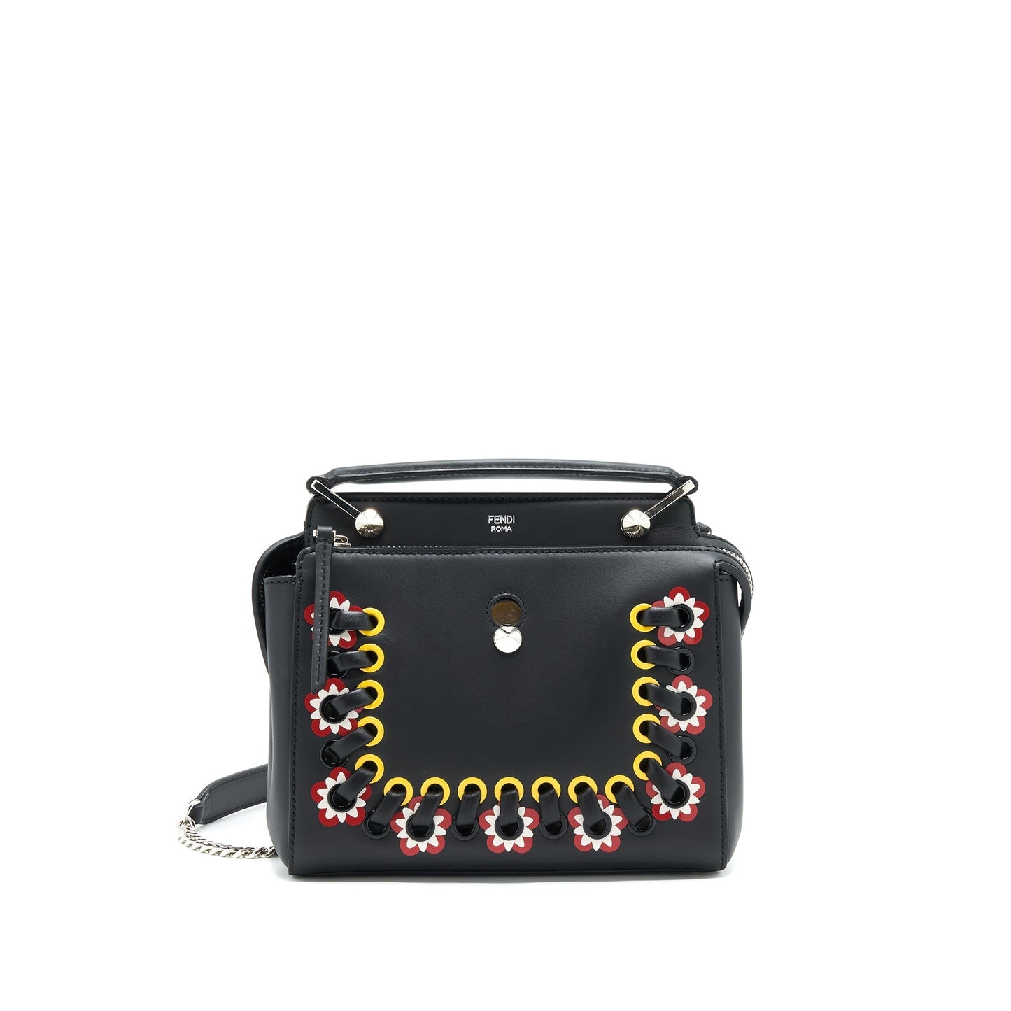 Fendi Dotcom Purse With Stitch Details Black Mini Shoulder Bag