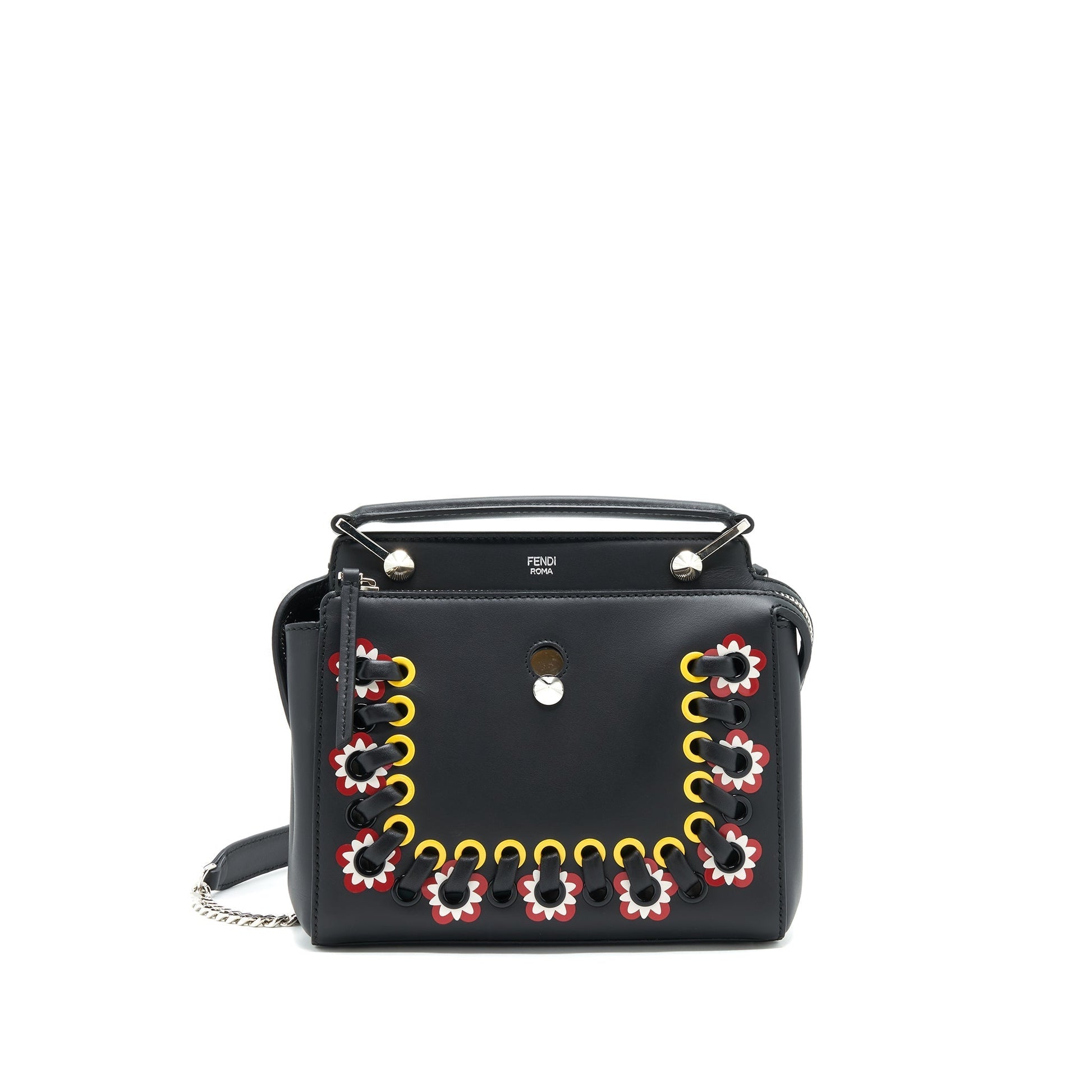 Fendi Dotcom Purse With Stitch Details Black Mini Shoulder Bag