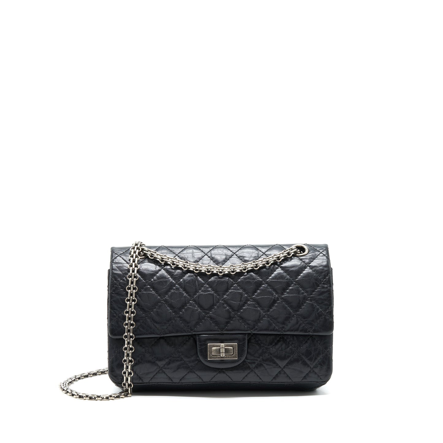 Chanel Reissue 2.55 double flap Calfskin SHW Black Shoulder Bag