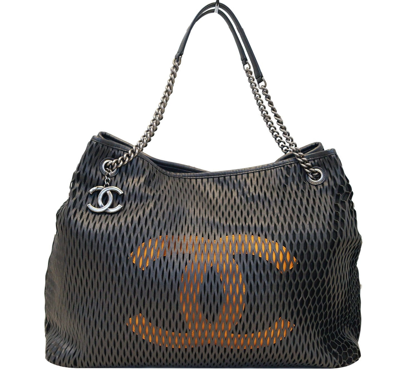 Chanel Laser Cut Perforated CC Calfskin Black Travel Bag