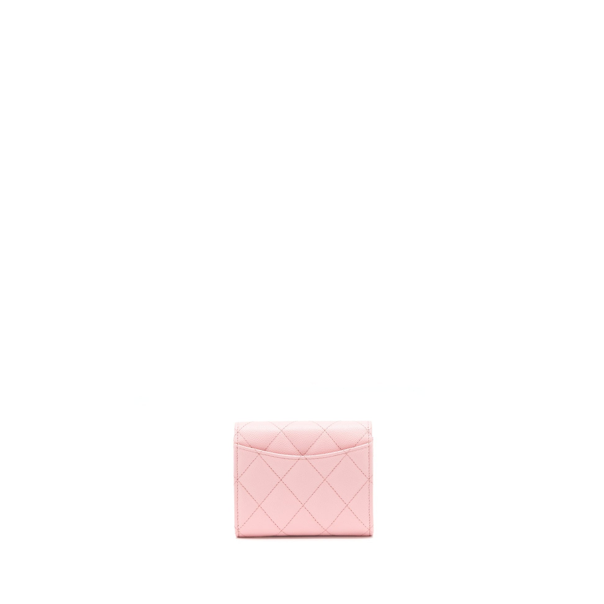 Chanel Card Holder On Caviar LGHW Pink Wallet Case