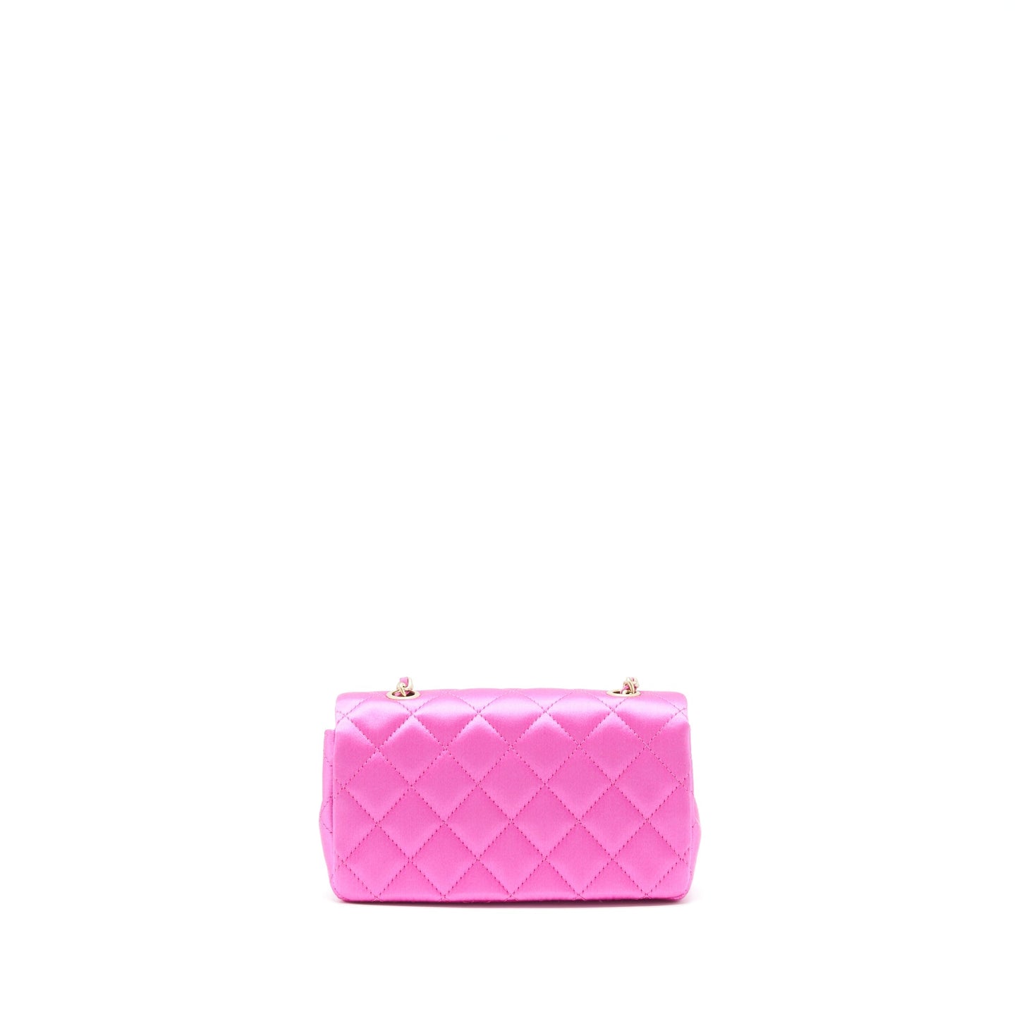 Chanel extra Rectangular flap Silk GHW Pink Shoulder Bag