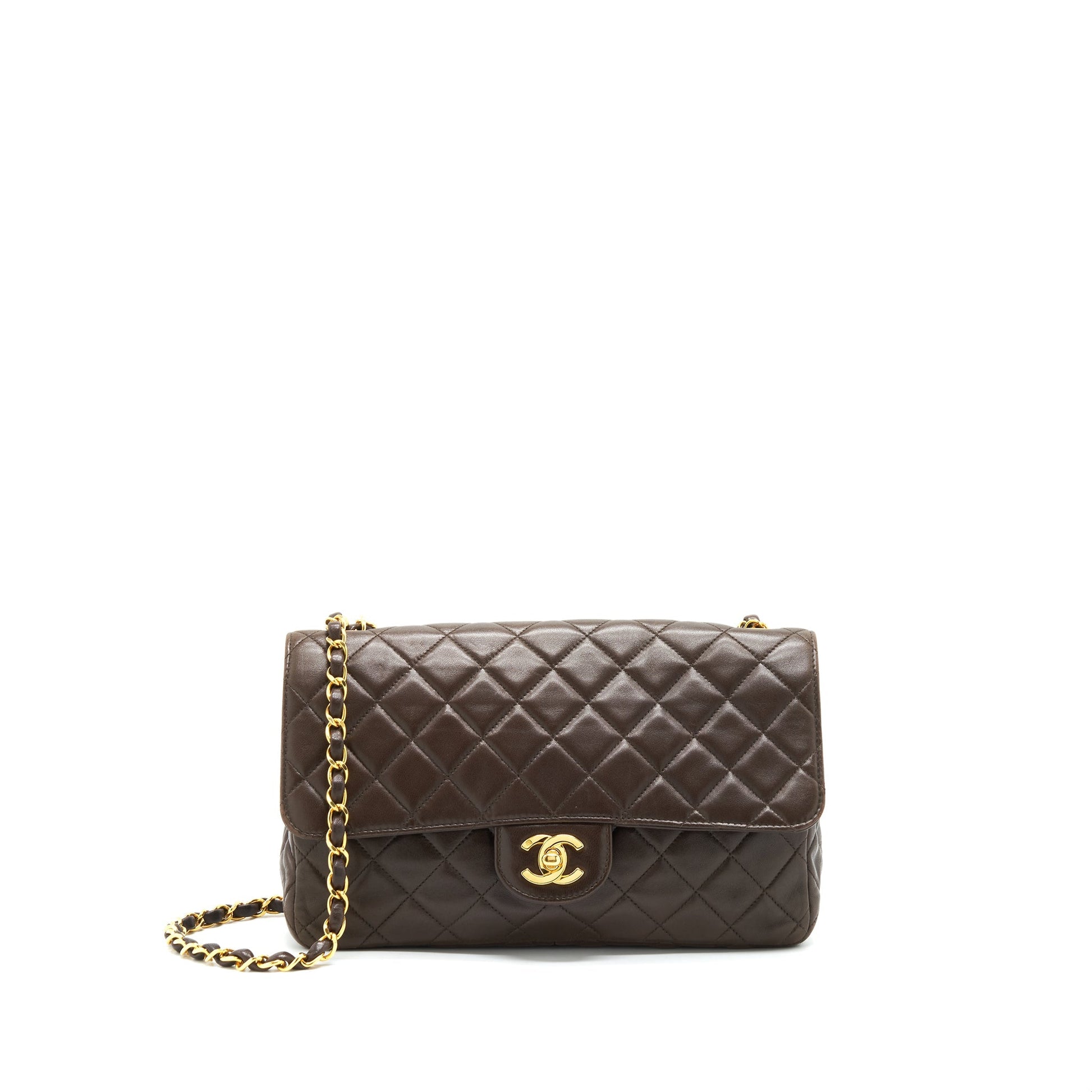 Chanel Flap Chocolate GHW Shoulder Bag
