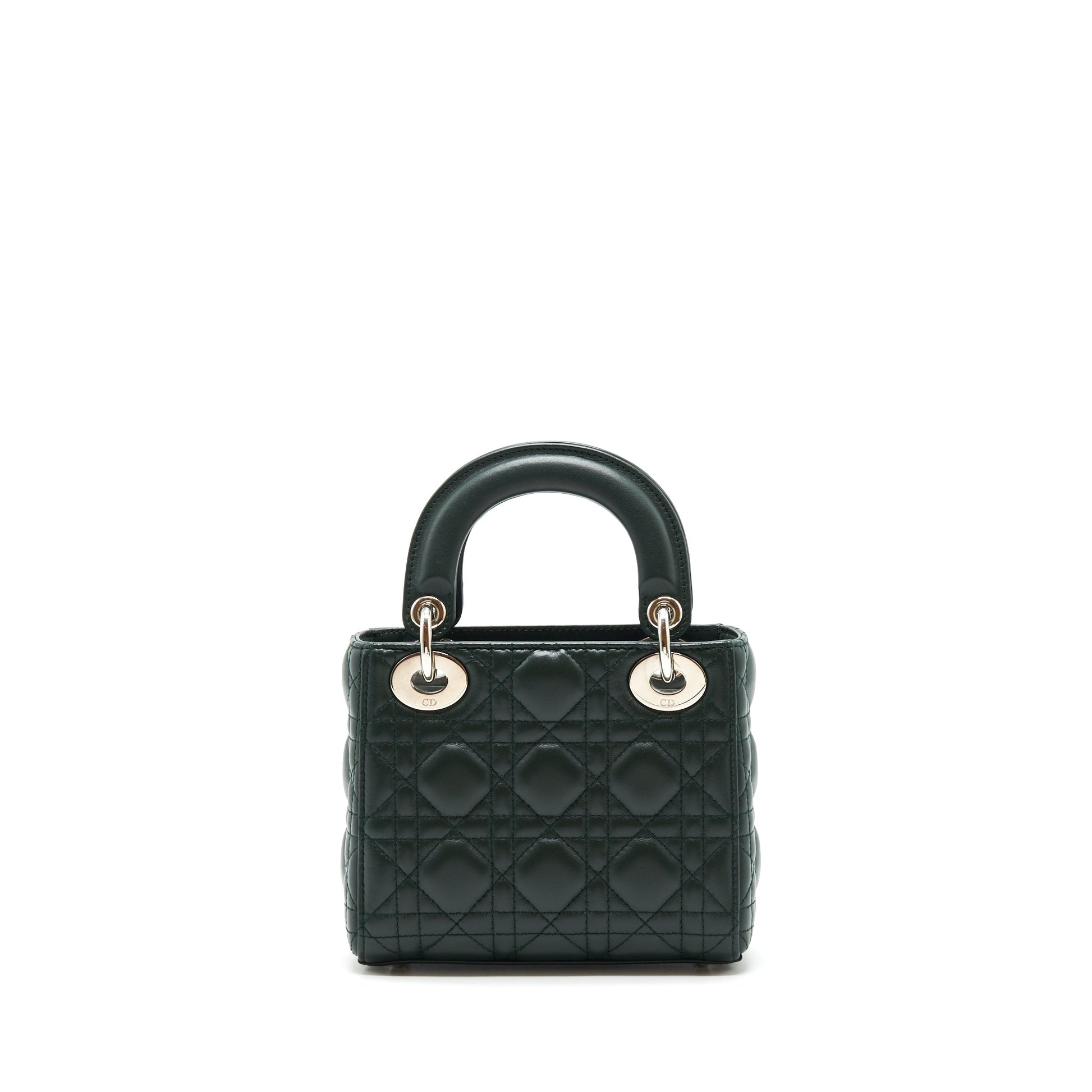 Dior Lady Lambskin Dark Handbag Green Mini Travel Bag