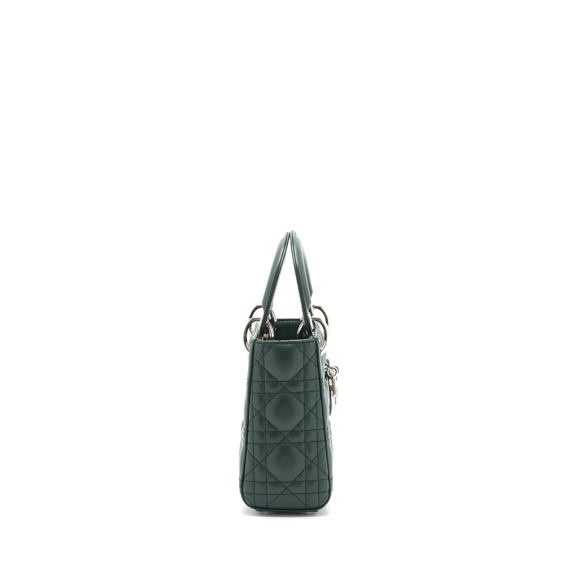Dior Lady Lambskin Dark Handbag Green Mini Travel Bag