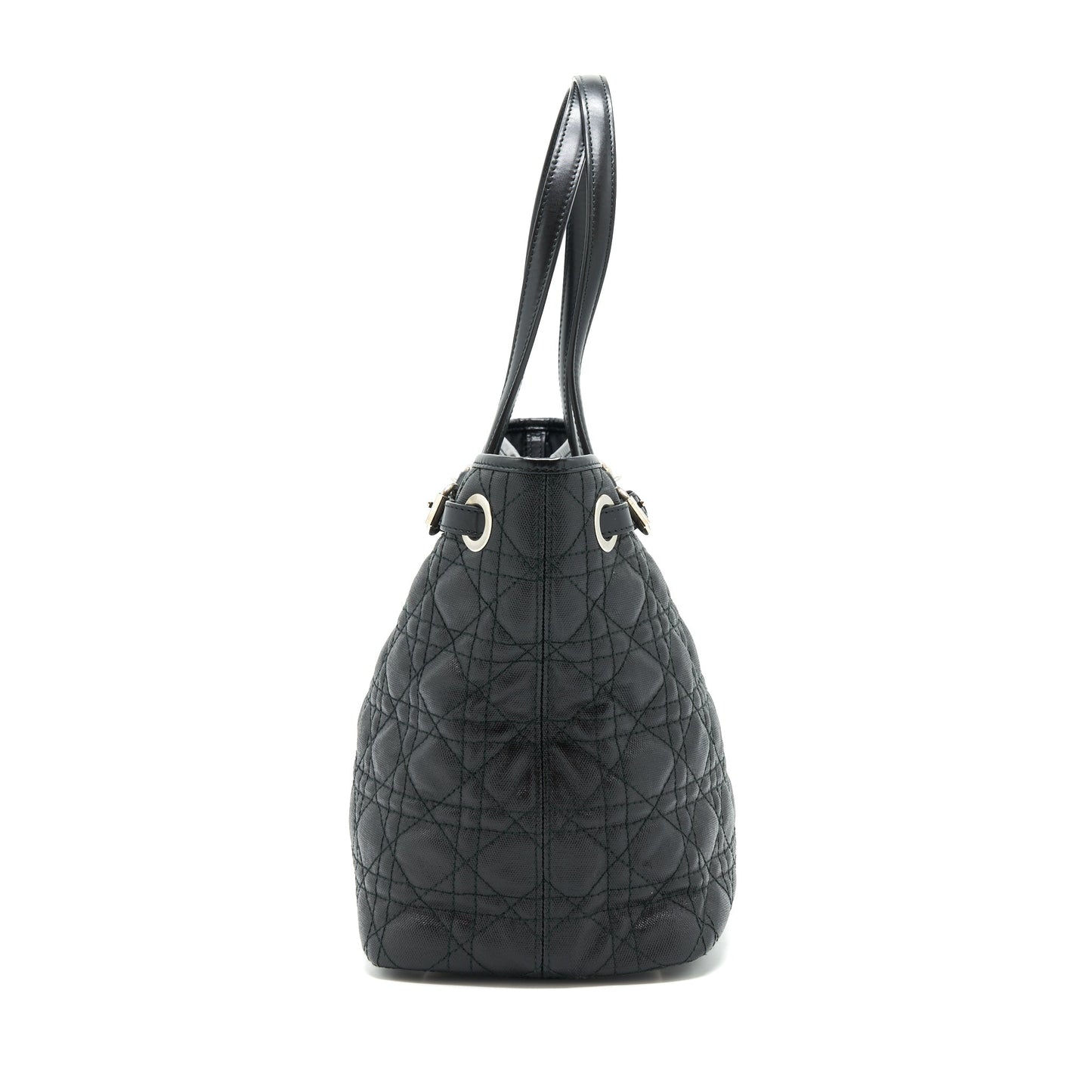 Dior Lady Tote Purse Handbag Canvas Black Tote Bag