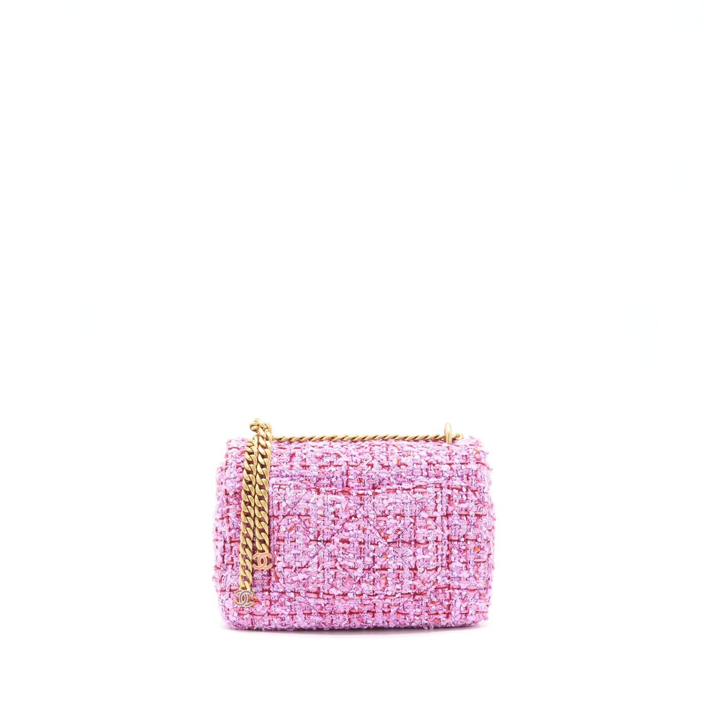 Chanel 22P Square Flap Tweed hardware Pink Shoulder Bag