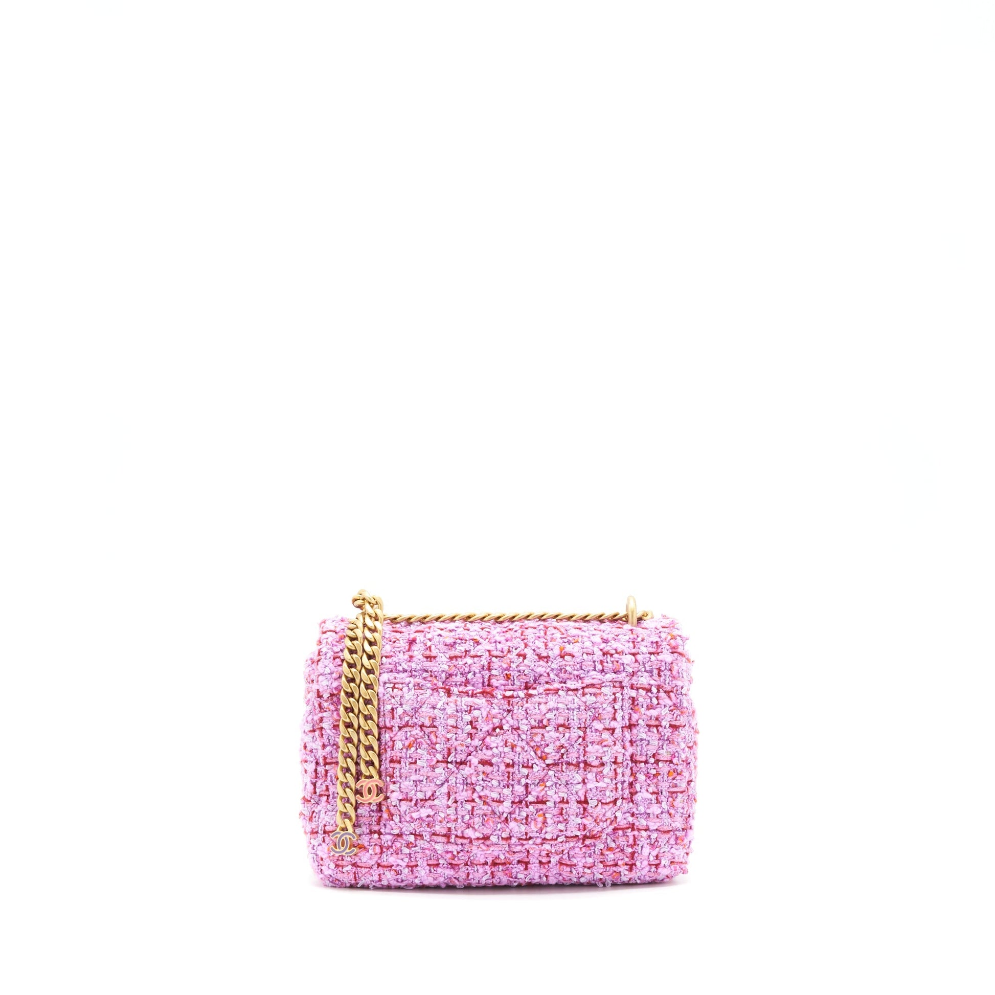 Chanel 22P Square Flap Tweed hardware Pink Shoulder Bag