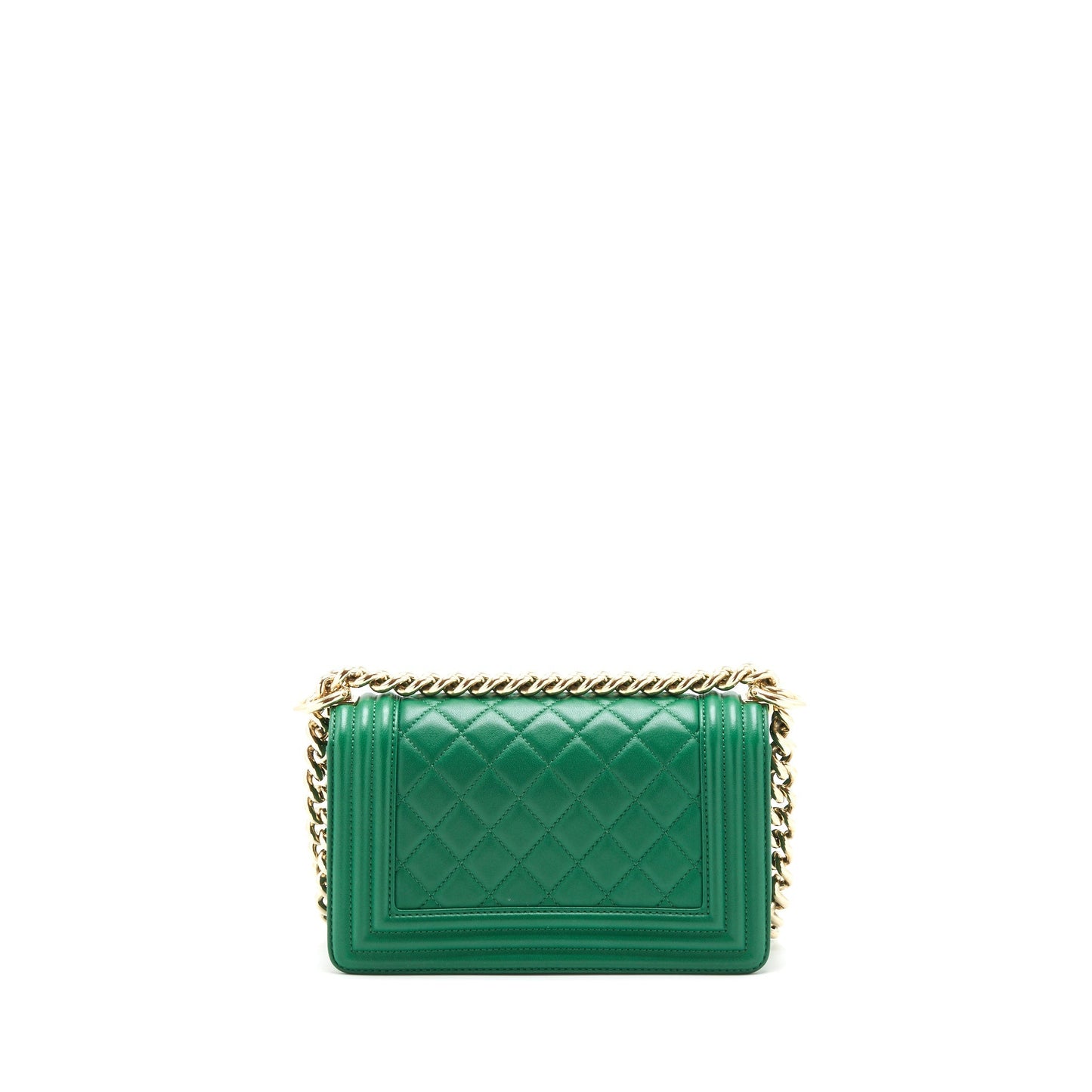 Chanel Boy Lambskin LGHW Green Small Handbag