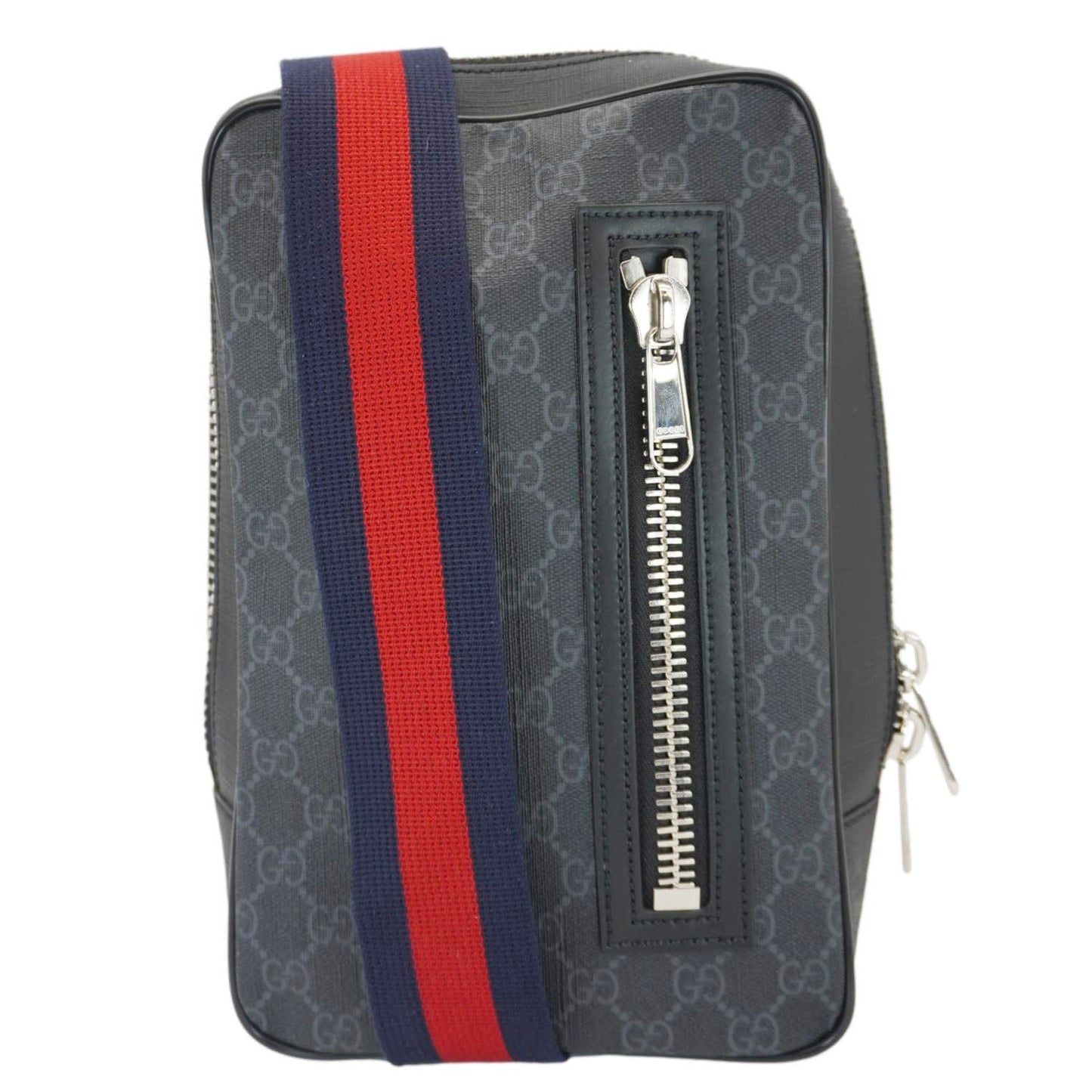 Gucci Supreme Belt Bag With Zip Pocket Canvas Black Accessory
