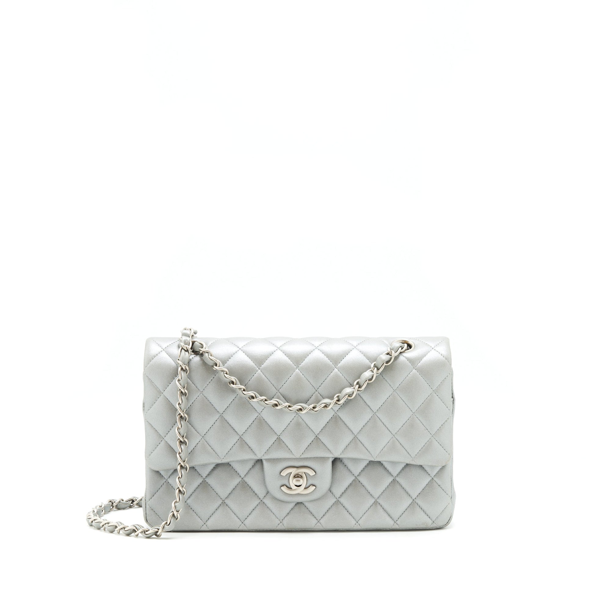 Chanel Classic Flap SHW Silver Grey Shoulder Bag