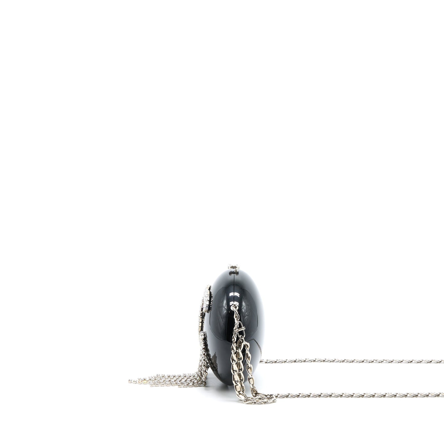 Chanel Runway Orb-shaped Evening Crystal Black Clutch Bag