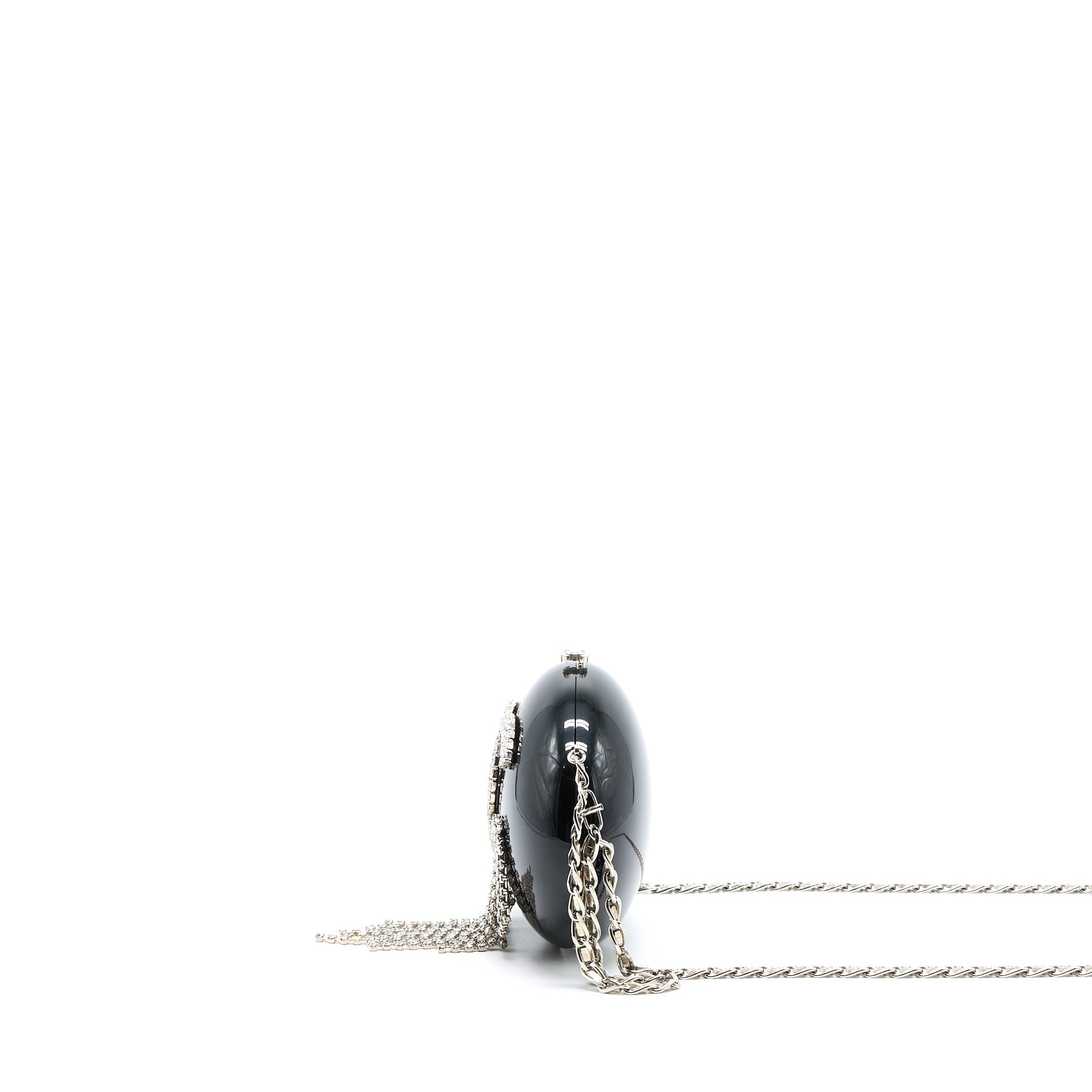 Chanel Runway Orb-shaped Evening Crystal Black Clutch Bag