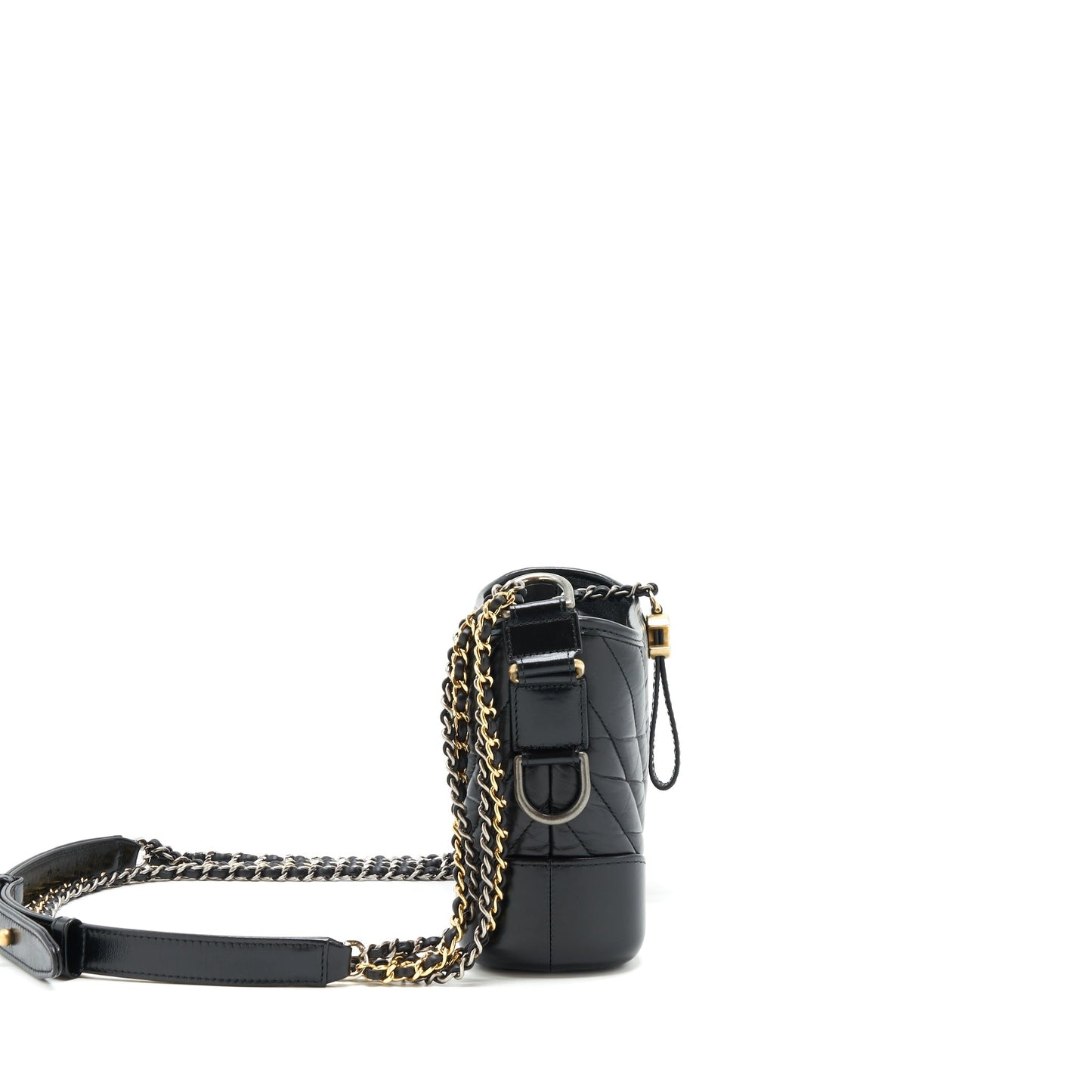 Chanel Chevron Gabrielle Hobo hardware Black Gold Silver Shoulder Bag