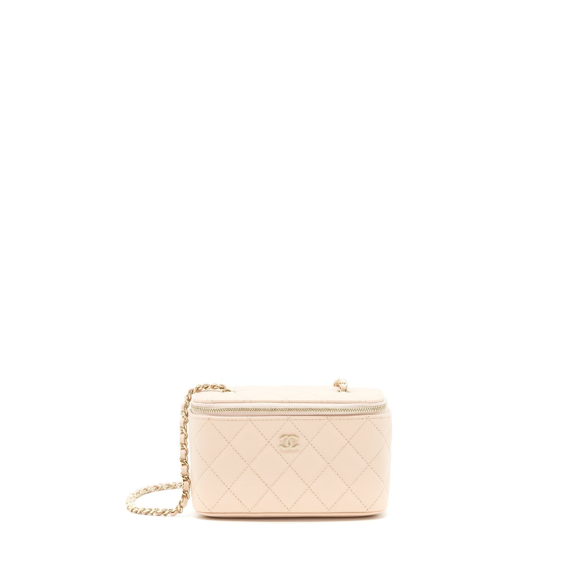 Chanel 22C Long Vanity Caviar Light LGHW Beige Handbag
