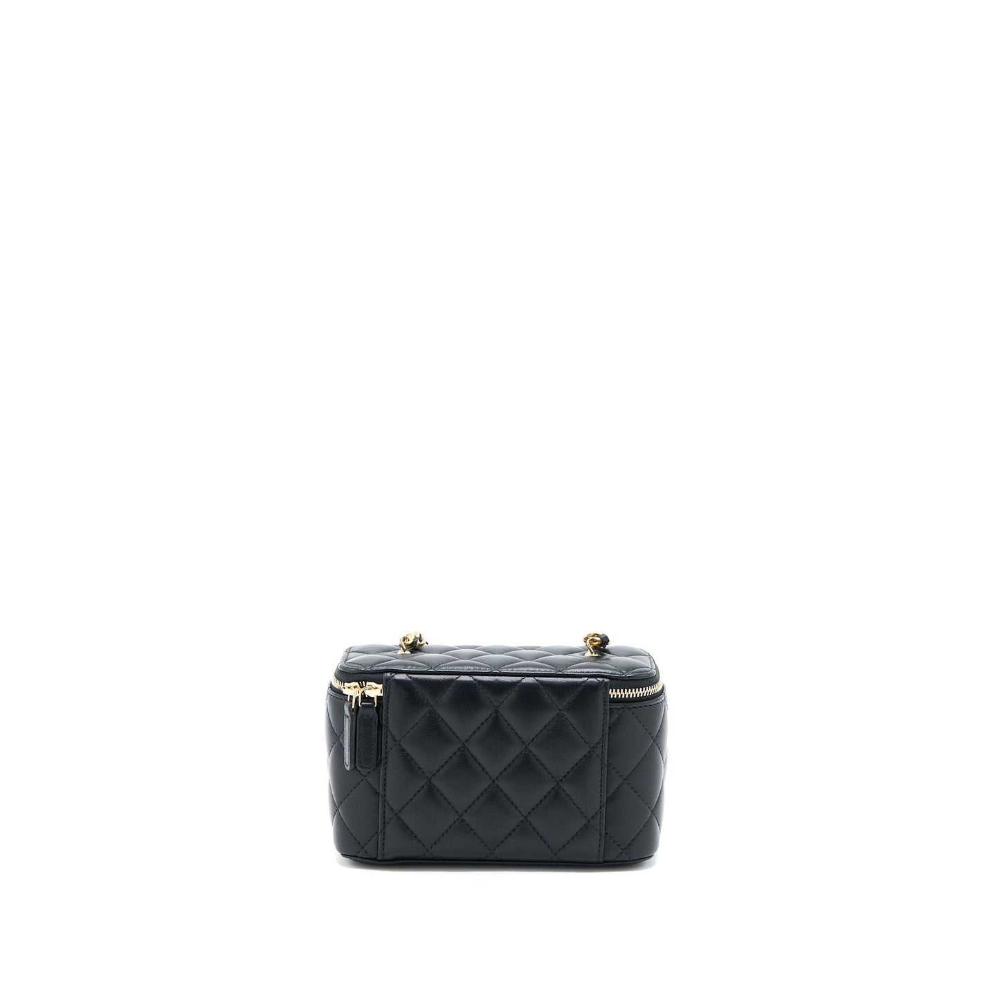 Chanel Pearl Crush Long Vanity Lambskin Brushed Black Handbag