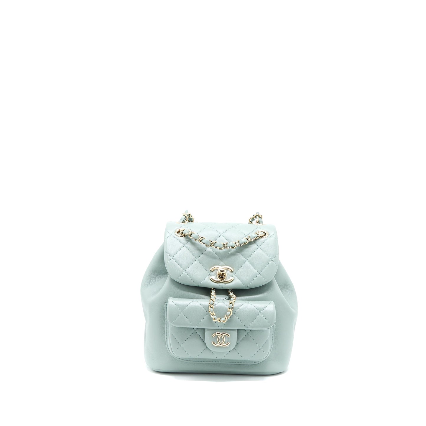 Chanel 23C Duma Backpack Calfskin Light LGHW Grey Microchip 1
