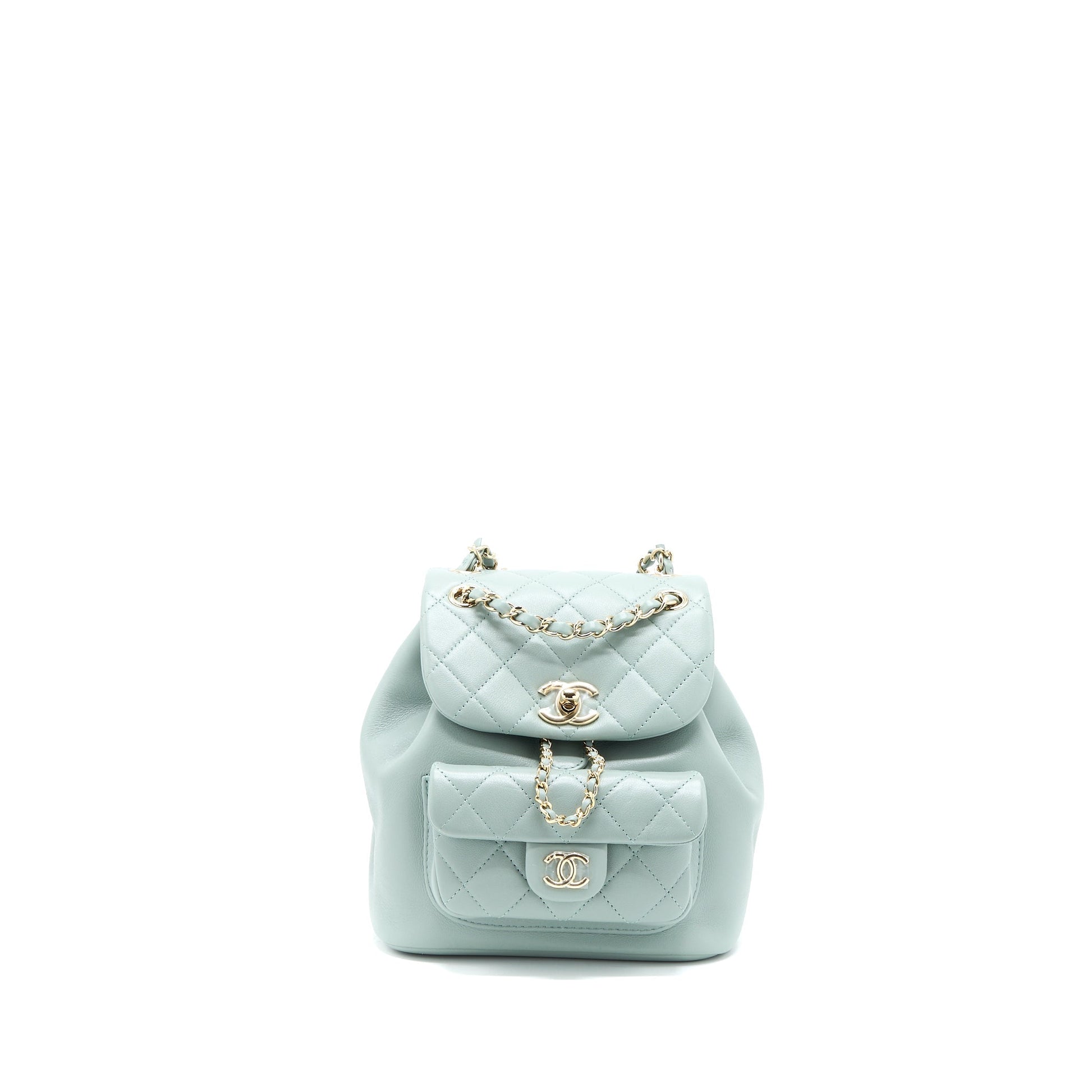 Chanel 23C Duma Backpack Calfskin Light LGHW Grey Microchip 1