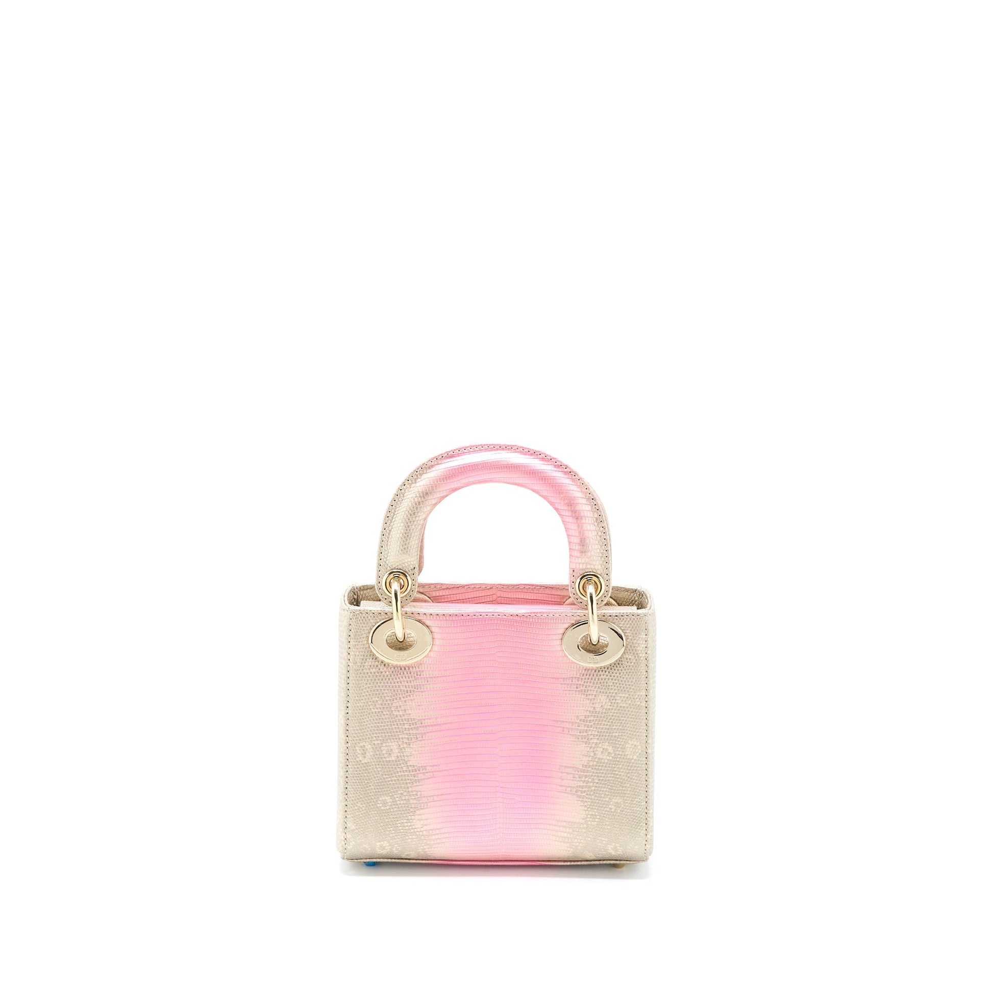 Dior Lady Lizard Multicolour Handbag Pink Mini Travel Bag