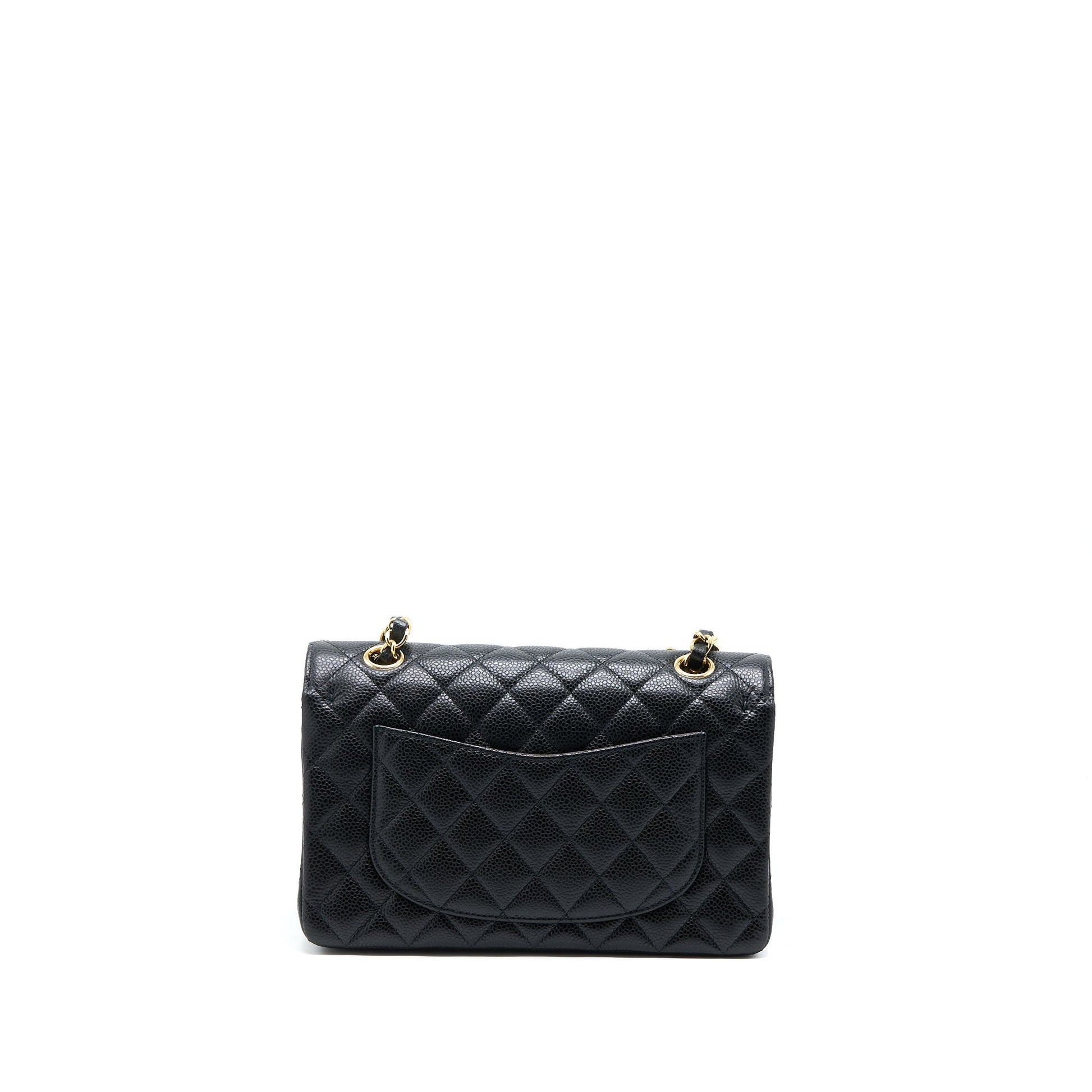 Chanel Classic Flap Caviar GHW Microchip Black Small Shoulder Bag Ghw Microchip