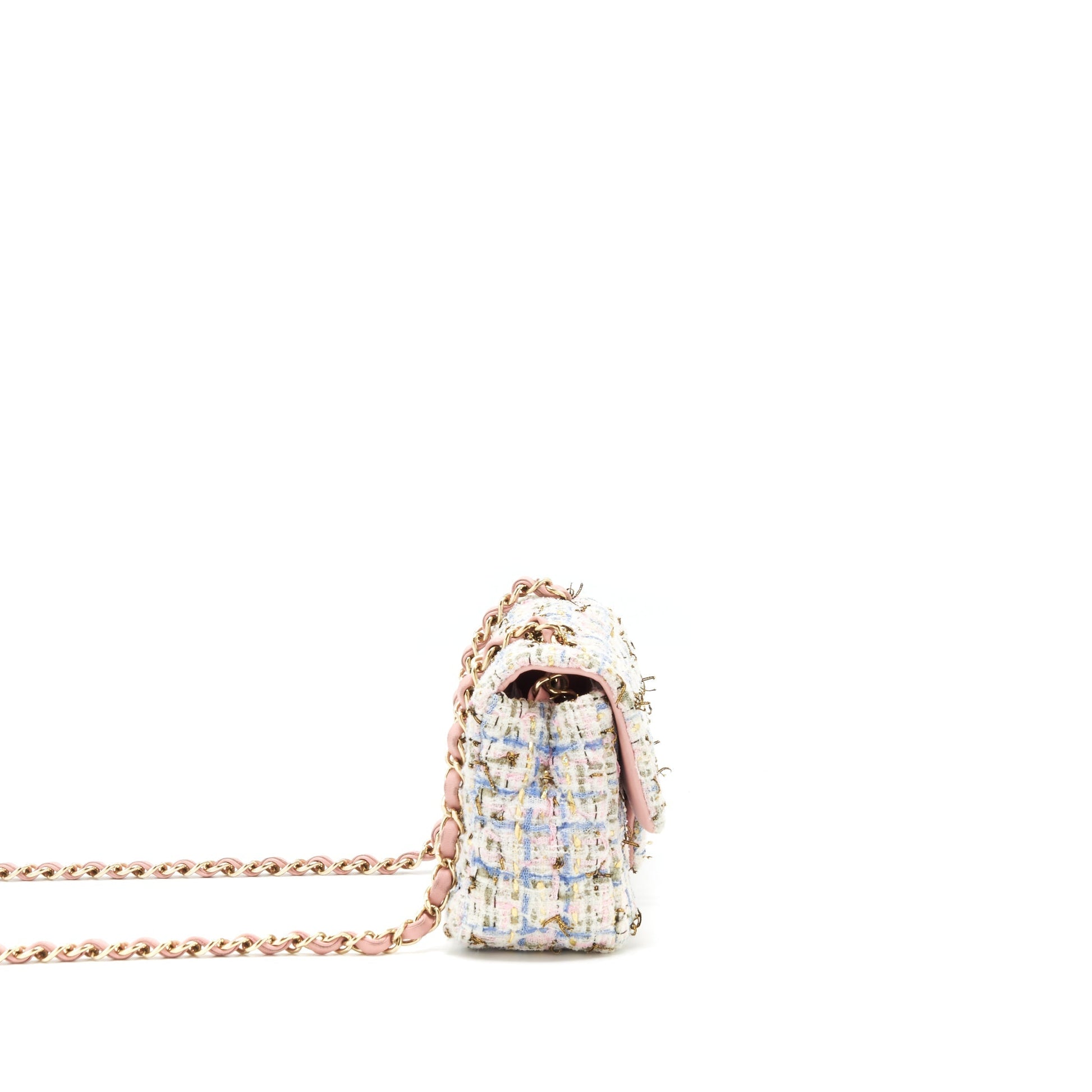 Chanel rectangular flap tweed LGHW Multicolour Shoulder Bag