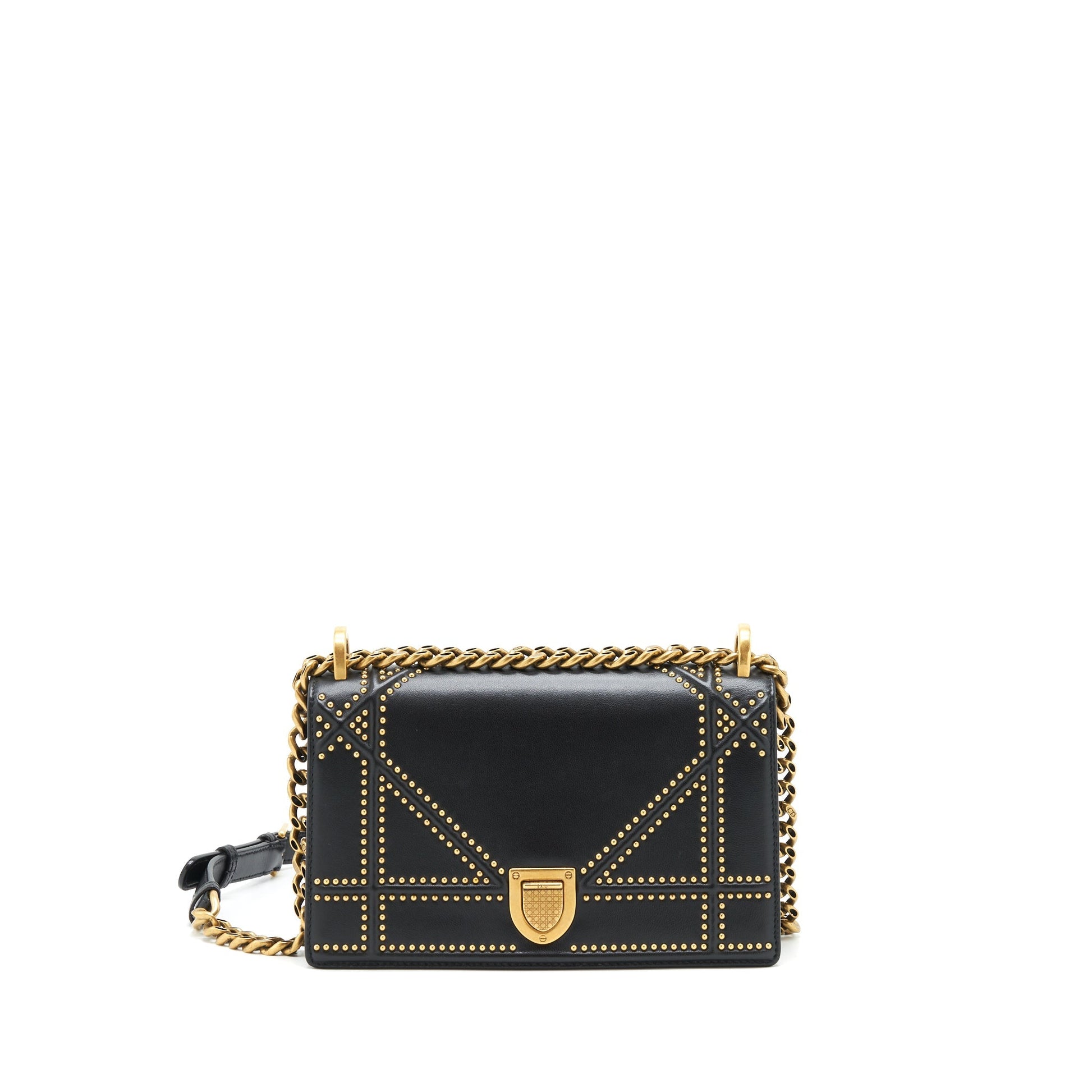 Dior Studded ama Handbag Black Small Travel Bag