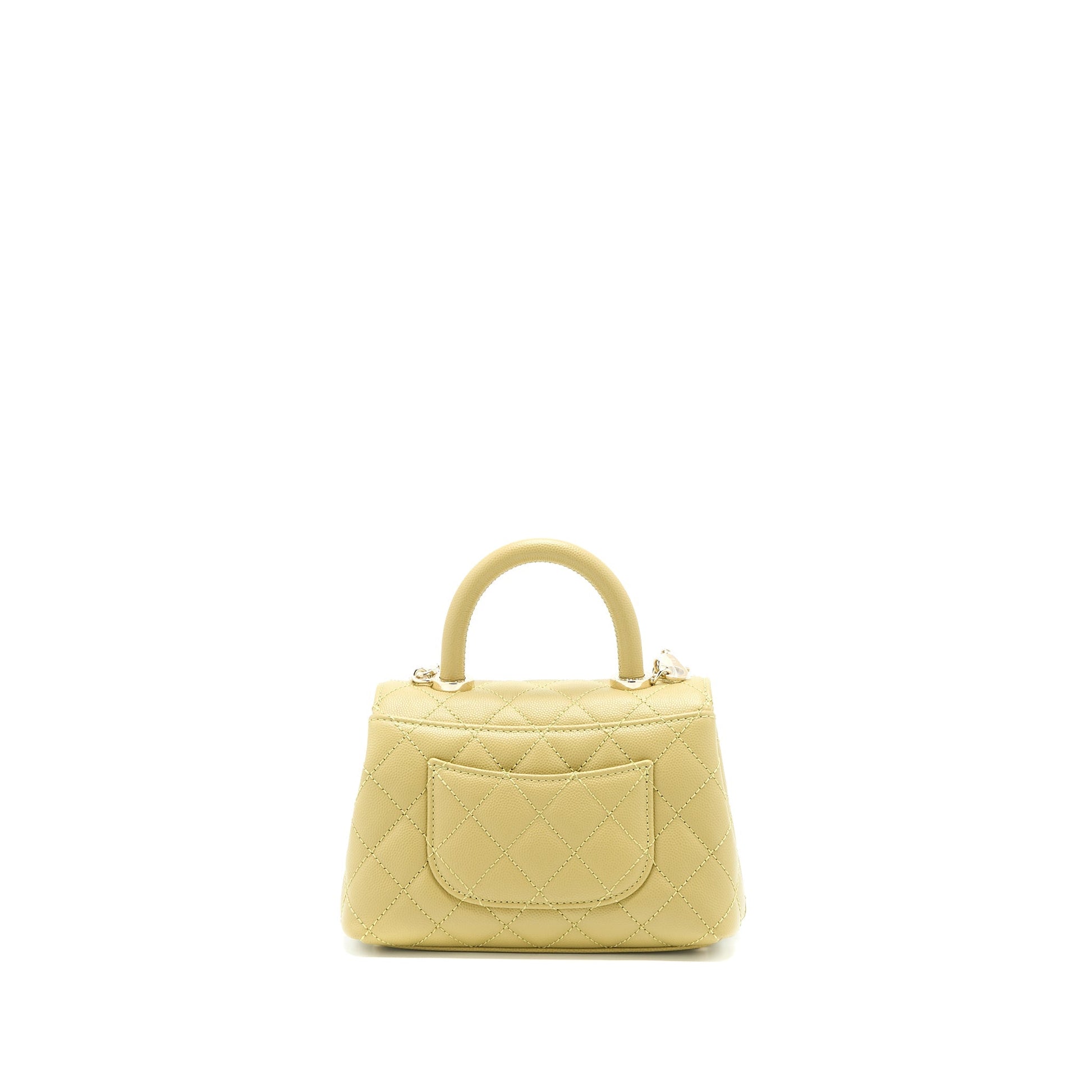 Chanel Extra Coco Handle Caviar LGHW Microchip Green Mini Bag