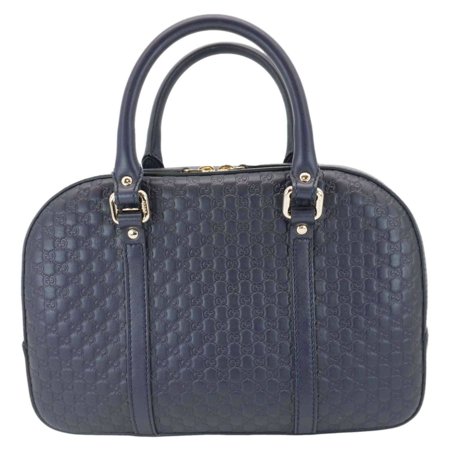 Gucci Microssima Crossbody Bag Navy Leather Blue