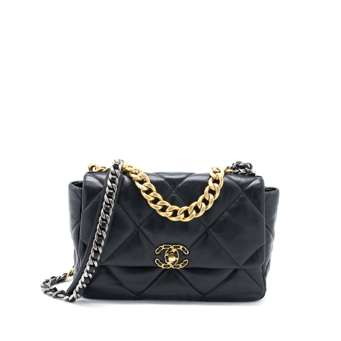 Chanel 19 Lambskin Hardware Multicolour Black Handbag