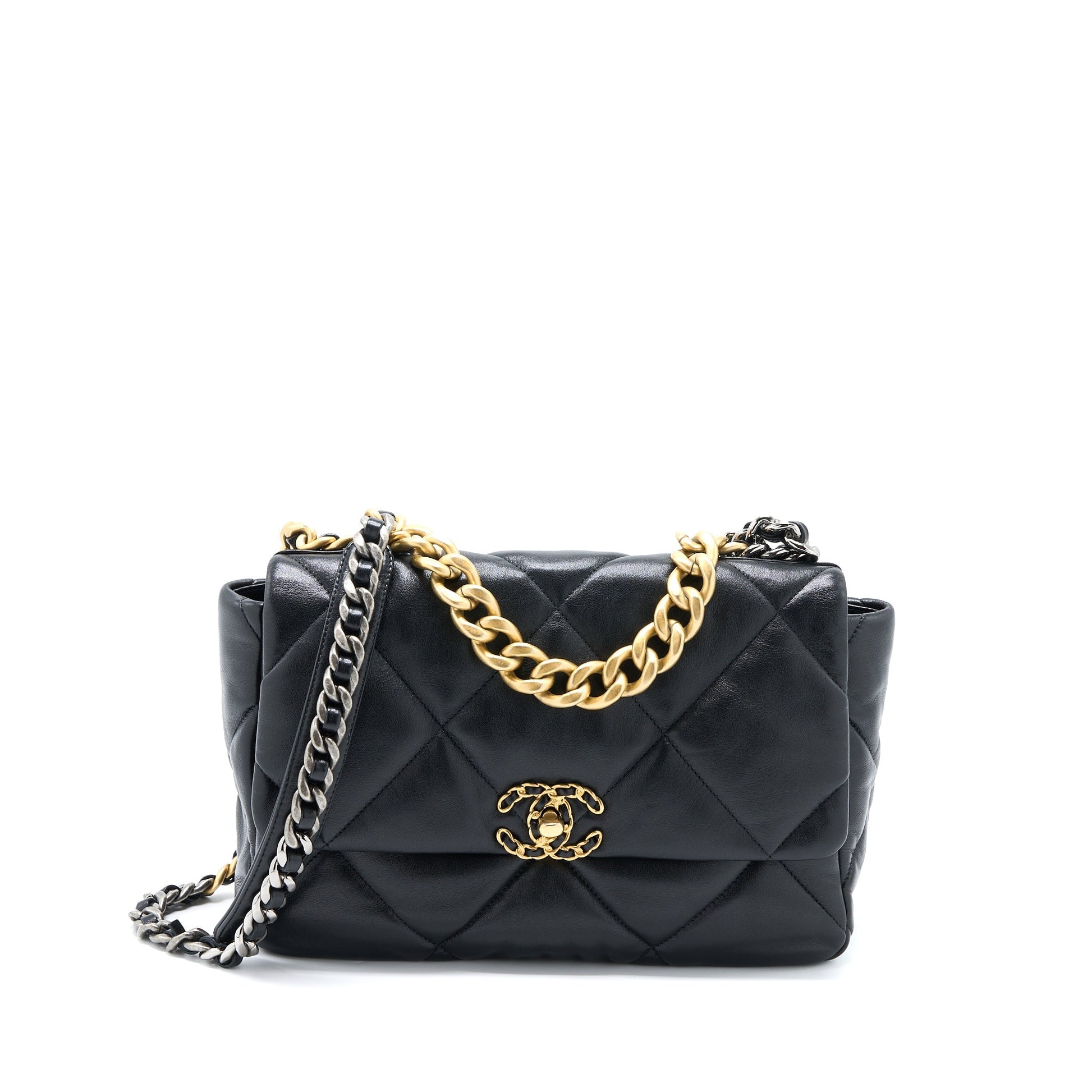 Chanel 19 Lambskin Hardware Multicolour Black Handbag