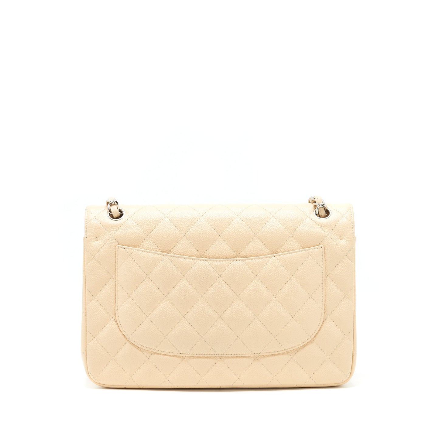 Chanel Classic Jumbo double flap caviar SHW Beige Shoulder Bag