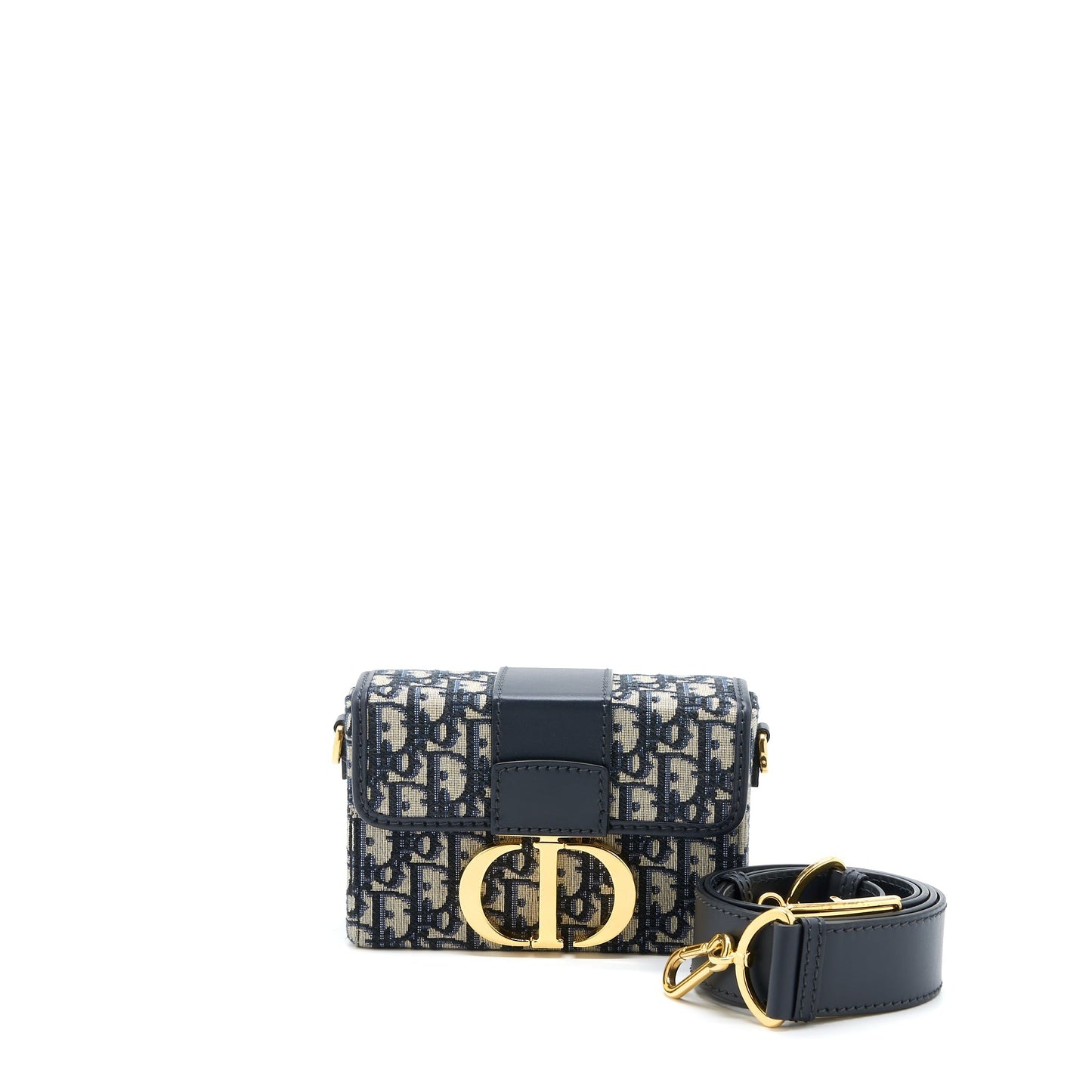Dior Montaigne Box Purse Oblique Handbag Blue Mini Travel Bag