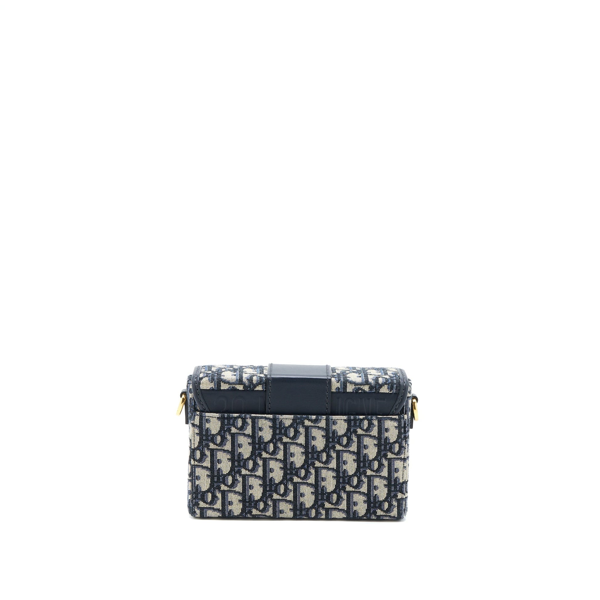 Dior Montaigne Box Purse Oblique Handbag Blue Mini Travel Bag