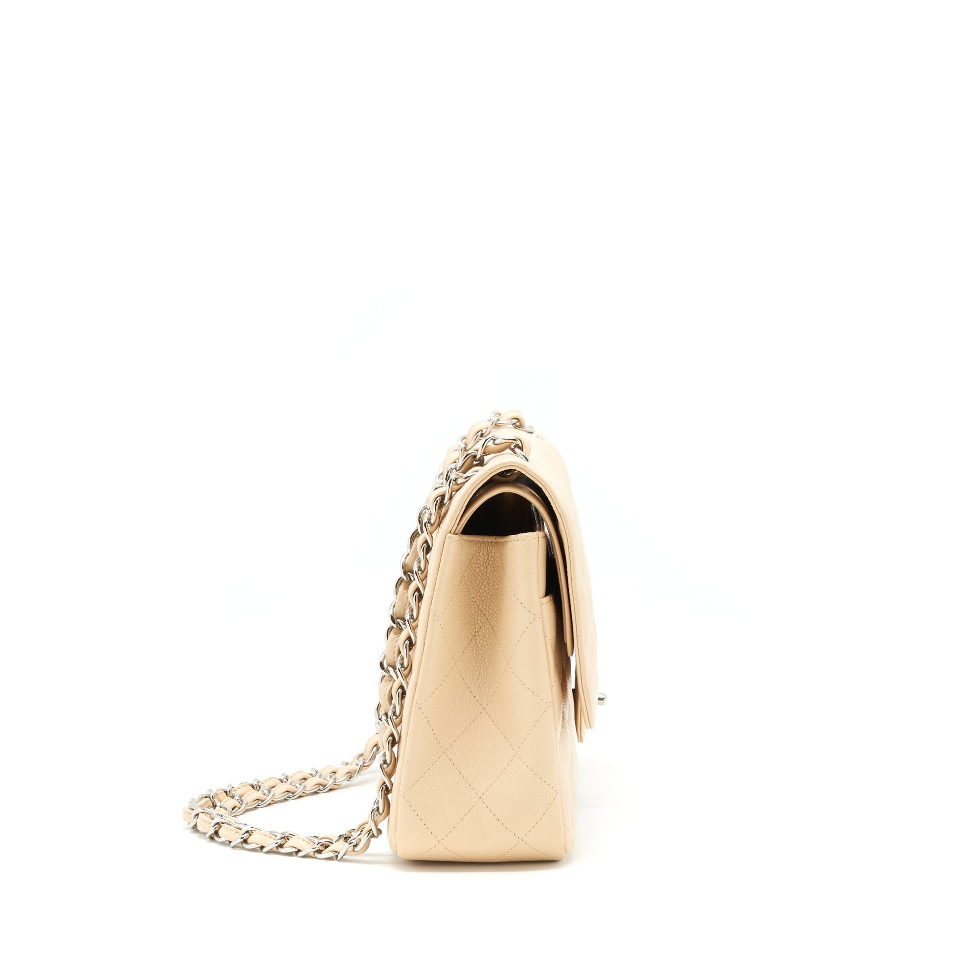 Chanel Classic Jumbo double flap caviar SHW Beige Shoulder Bag
