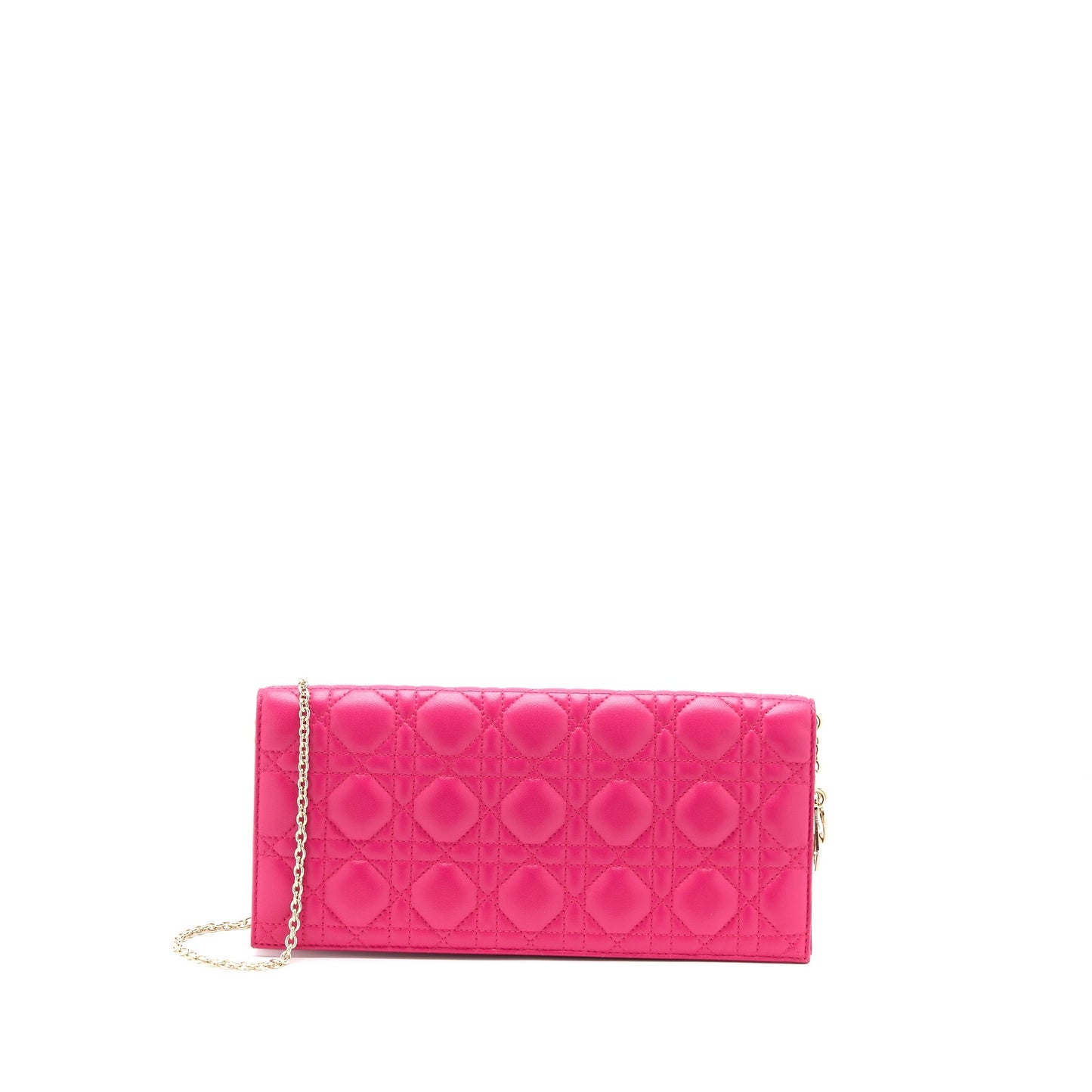 Dior Cannage Lady Clutch Lambskin Handbag Quilted Pink Clutch Bag