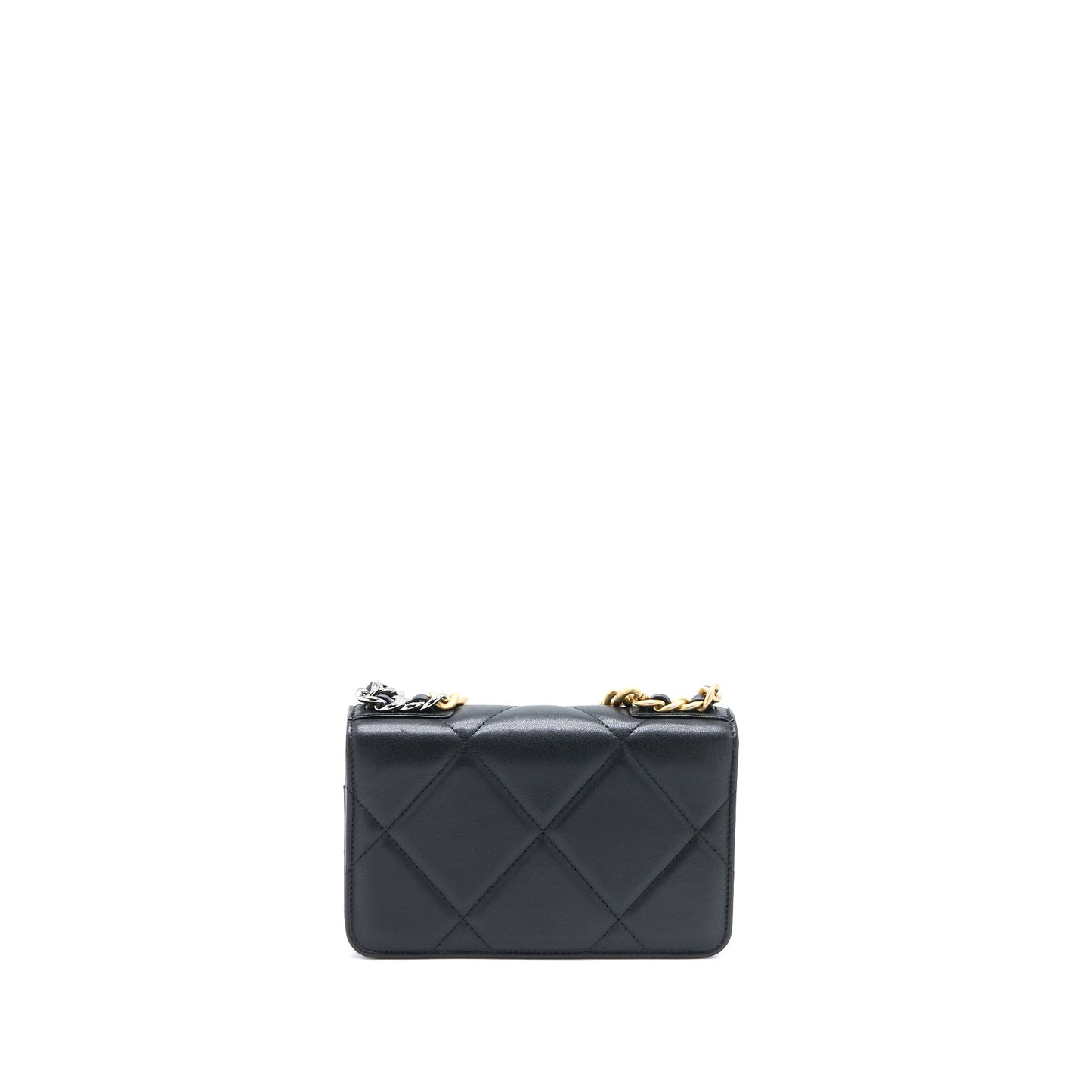 Chanel 19 on Lambskin Hardware Multicolour Black Wallet Case
